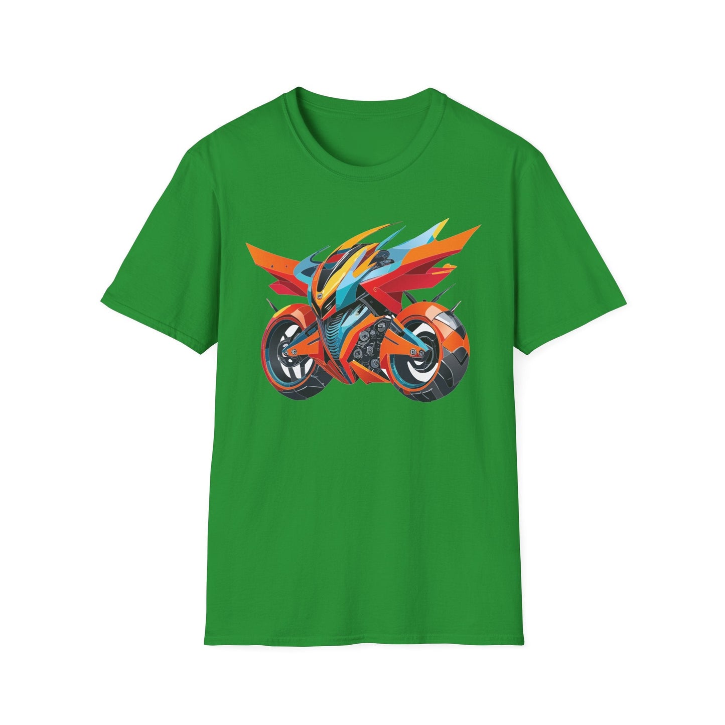 Unisex Bike T Shirt With Motorcycle Art Design Graphic Tee Softstyle 64000 Cotton