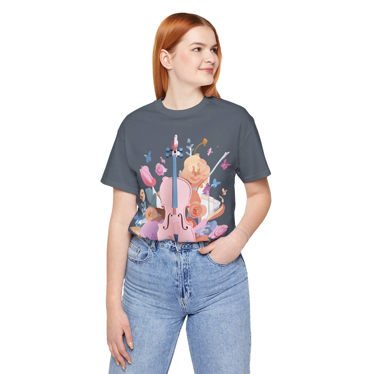 Music Graphic Unisex 100 Cotton Vintage Art with Musical Elements Tee 9