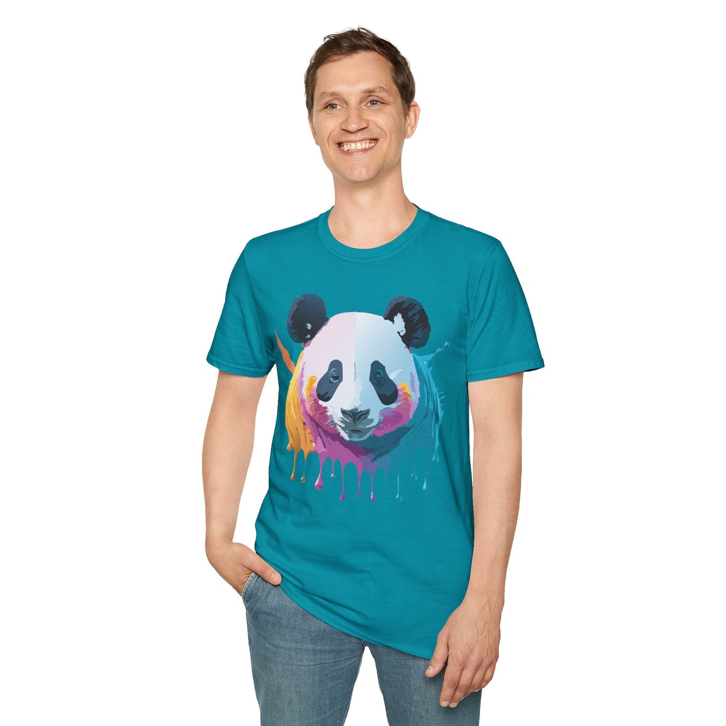 Panda Shirt Unisex T Shirt Softstyle Gildan 64000 100 Percent Ring Spun Cotton Animal Tee