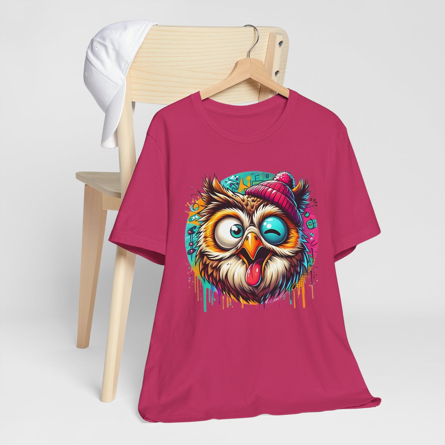 Colorful Owl Graphic Tee, Fun Owl Shirt, Funny Bird Shirt, Cute Cartoon Tees, Animal T-Shirt, Animal Tees, Art Design T-Shirt