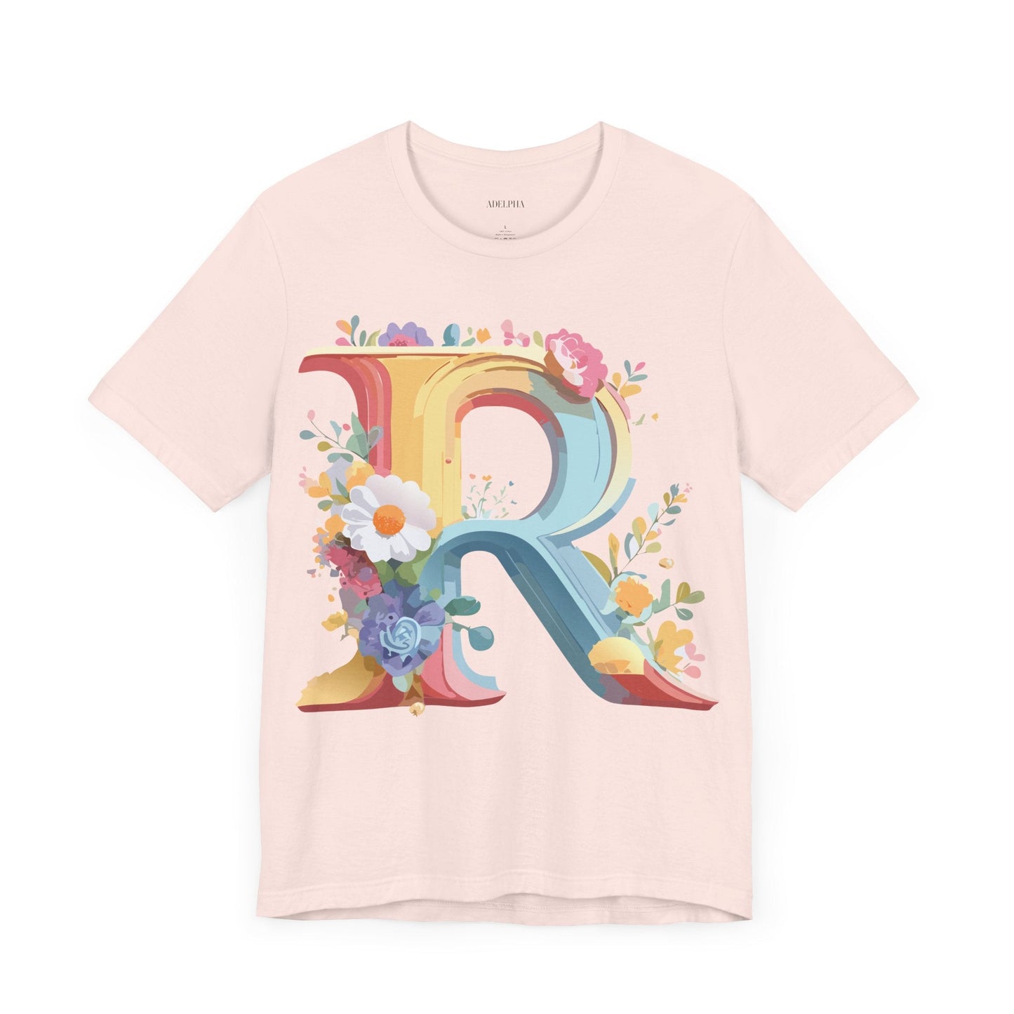 Adelpha Letter R Graphic Tee Unisex Short Sleeve Vintage Style Art Design Artwork Premium Fit