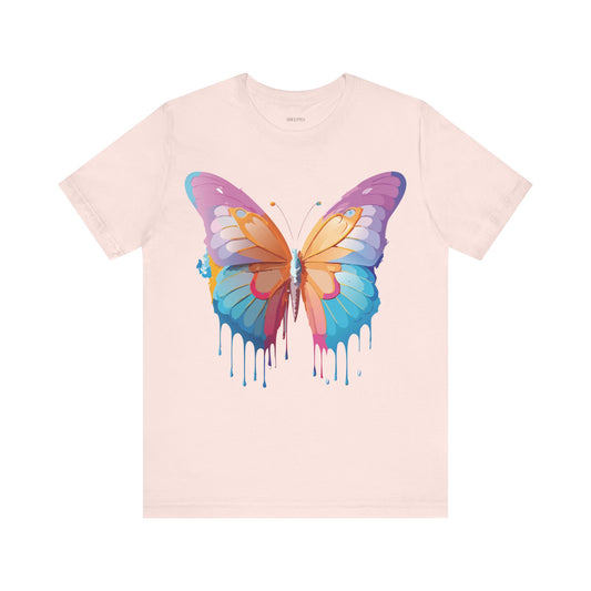 Butterfly Graphic Unisex Cotton Bella+Canvas Tee with Art Design n98