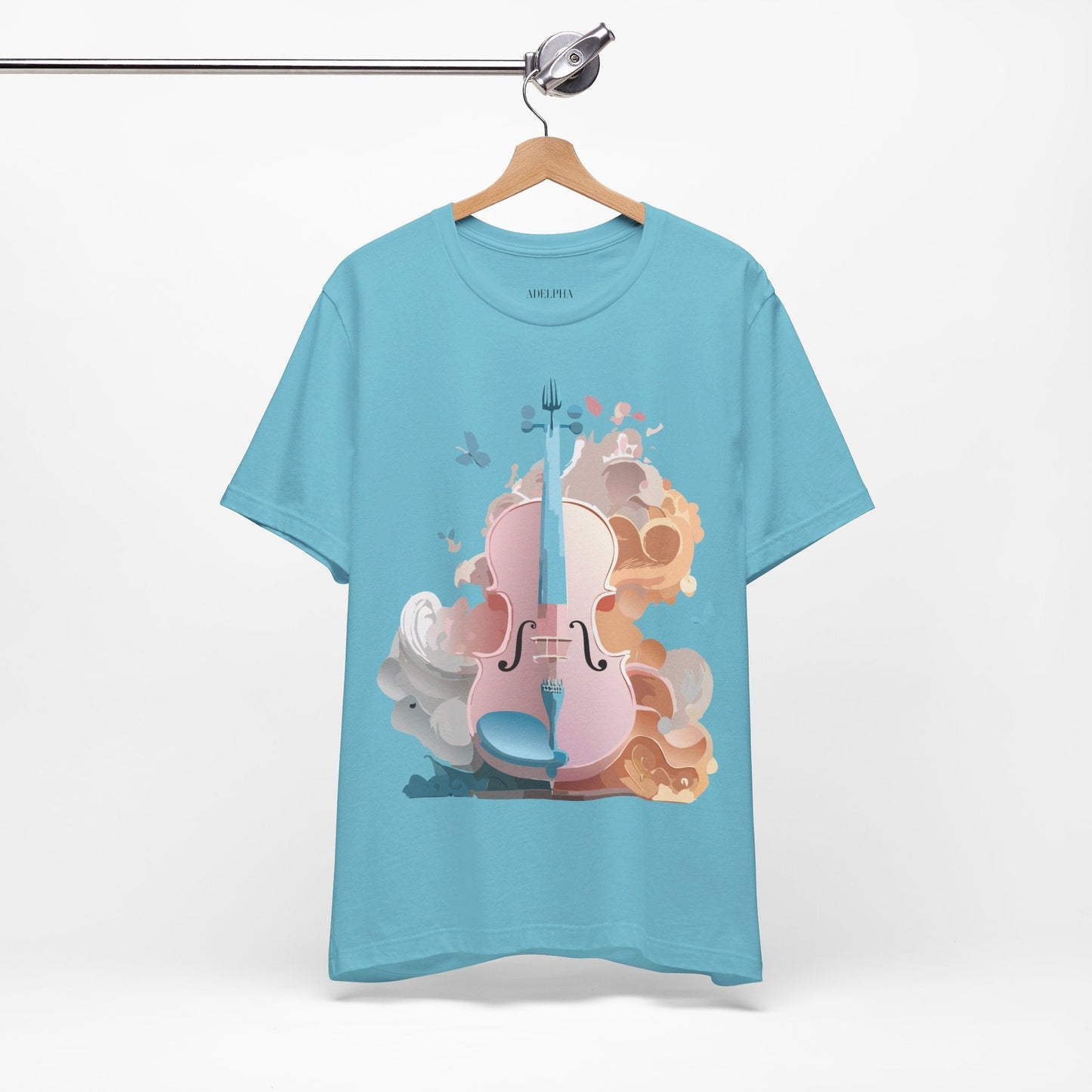 Music Graphic Unisex 100 Cotton Vintage Art with Musical Elements Tee 7