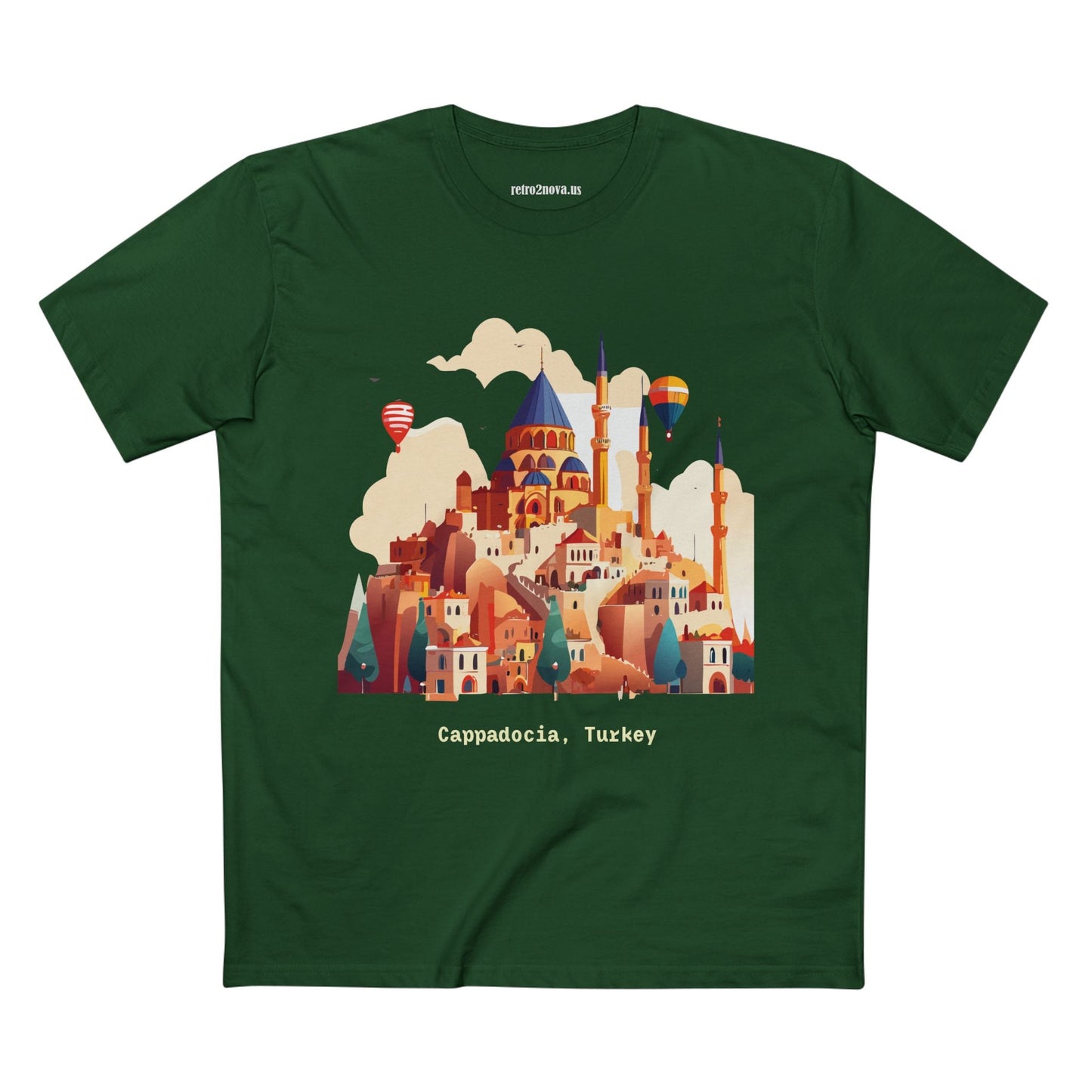 Travel Shirt Cappadocia Unisex Premium Cotton Tee With Original Art Design TT5 Art Collection