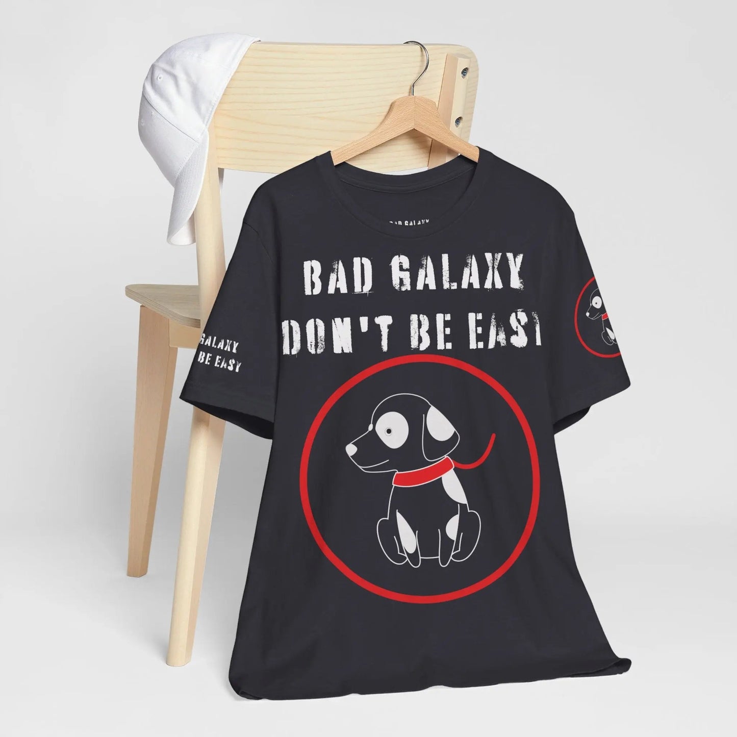 Bad Galaxy Funny Dog Tee Shirt 100 Percent Cotton Made In USA With Eco Friendly Inks