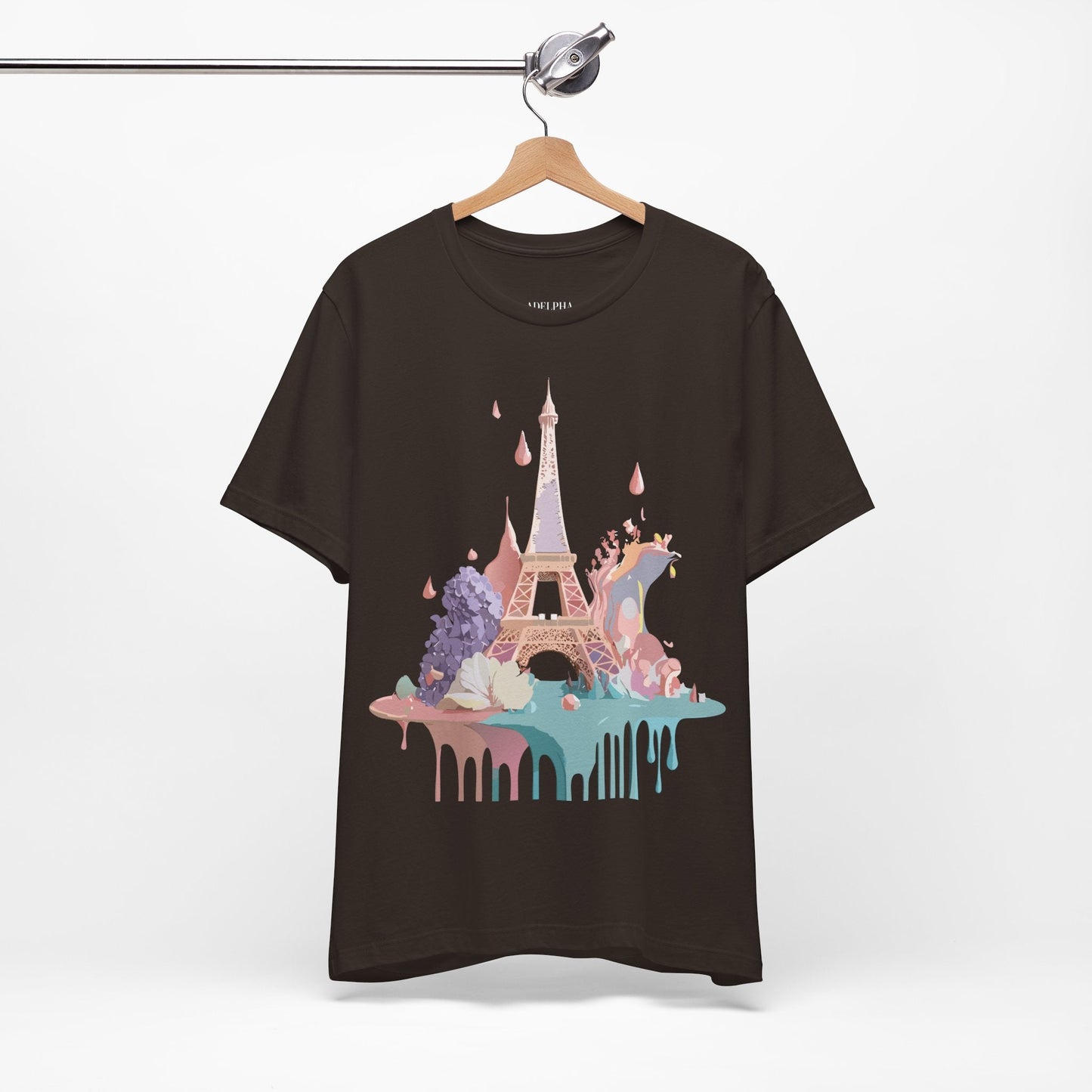 Paris Graphic Tee Unisex Short Sleeve Shirt With Vintage Inspired Adelpha Artwork