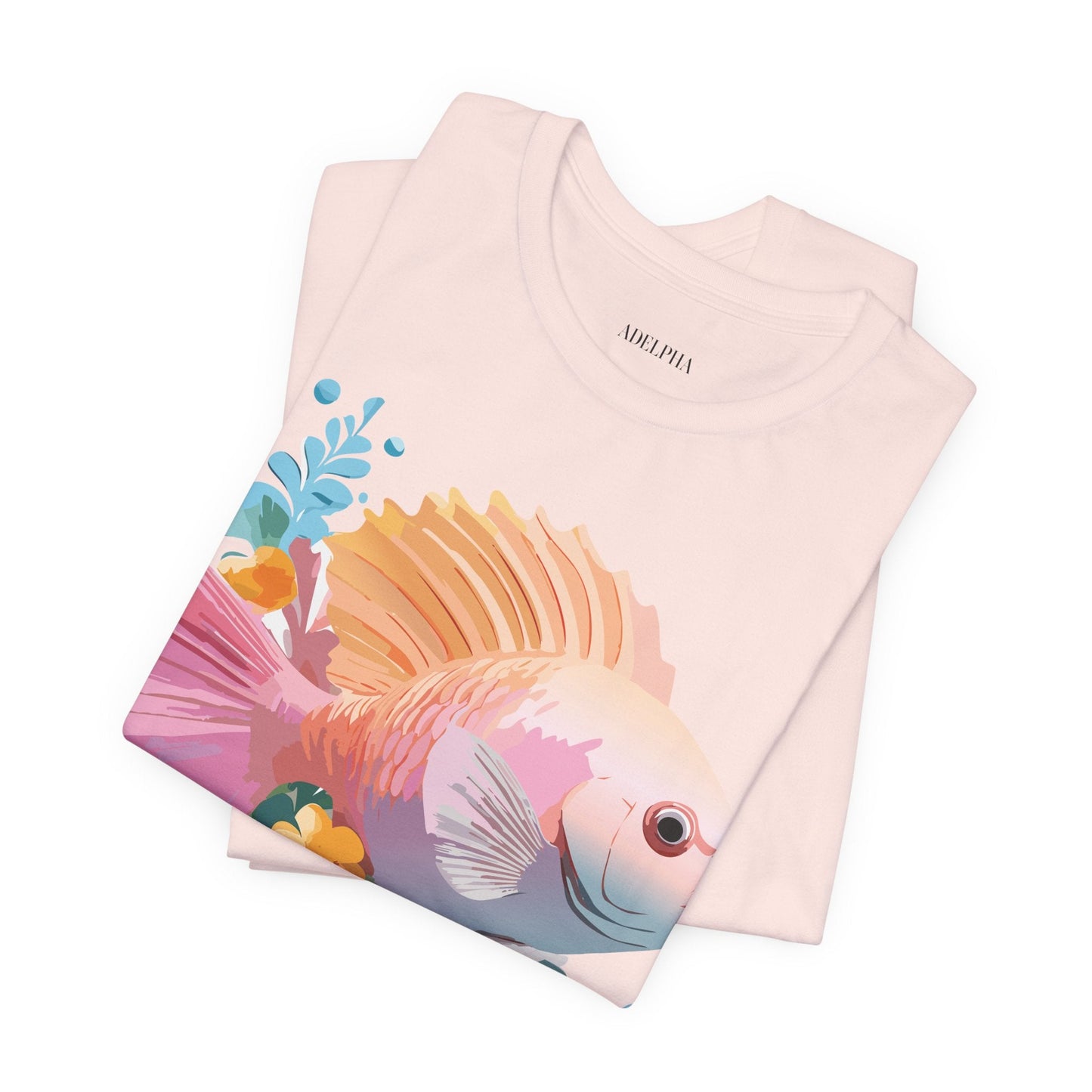 Adelpha Fish Shirt Unisex Graphic Tee With Vintage Inspired Artwork Short Sleeve