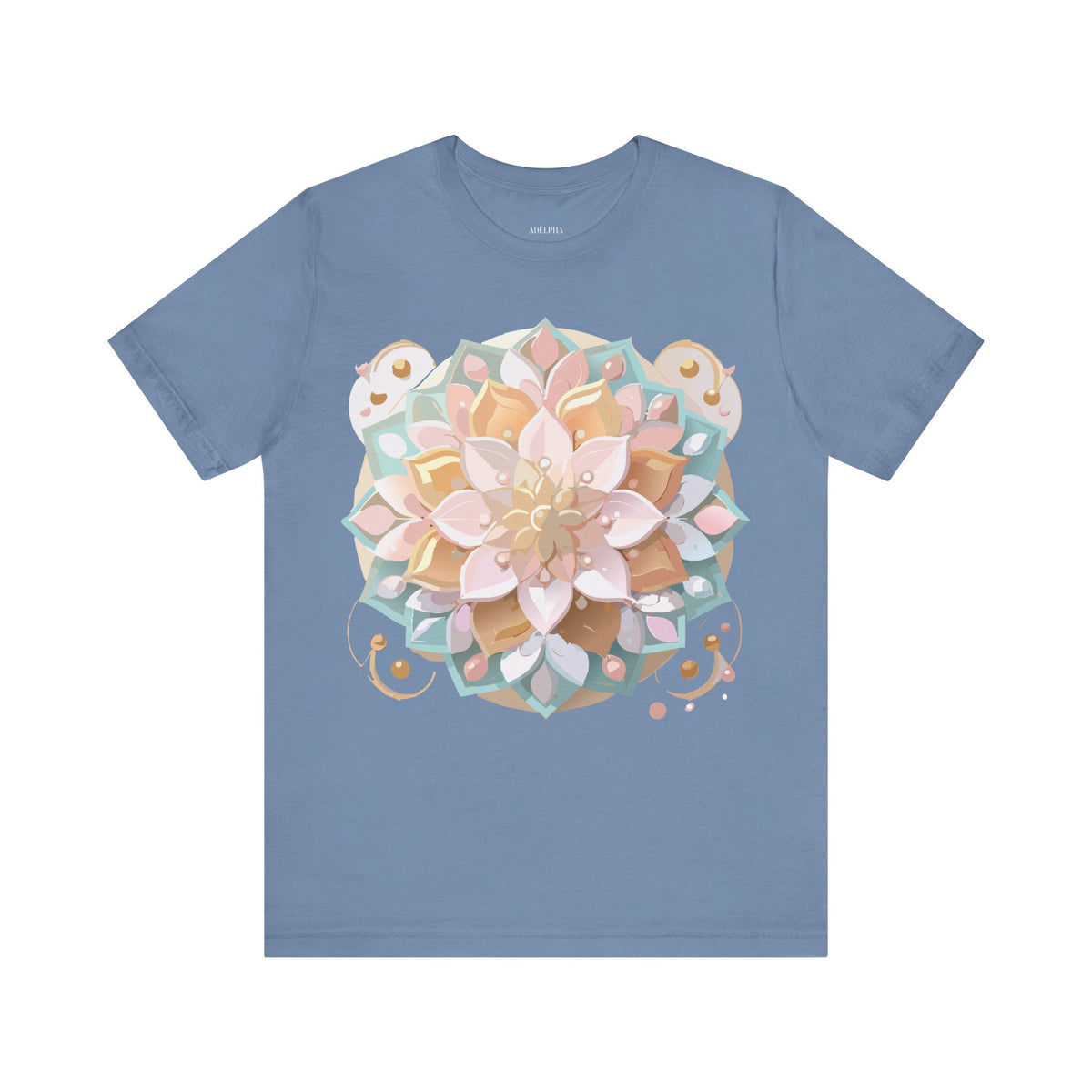 Mandala Graphic Unisex Cotton Bella+Canvas Tee with Floral Art Design n141