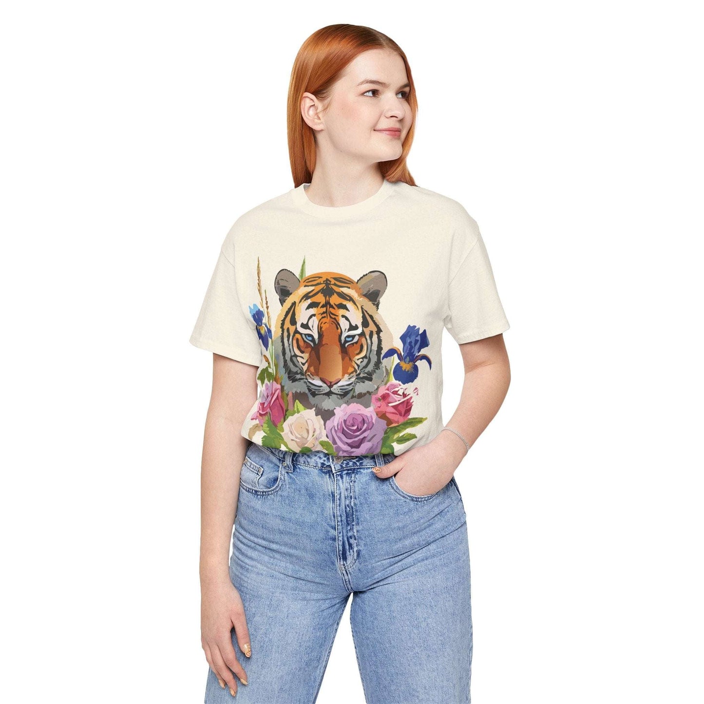 Tiger Graphic Tee Unisex Short Sleeve Tee With Vintage Inspired Artwork By Adelpha