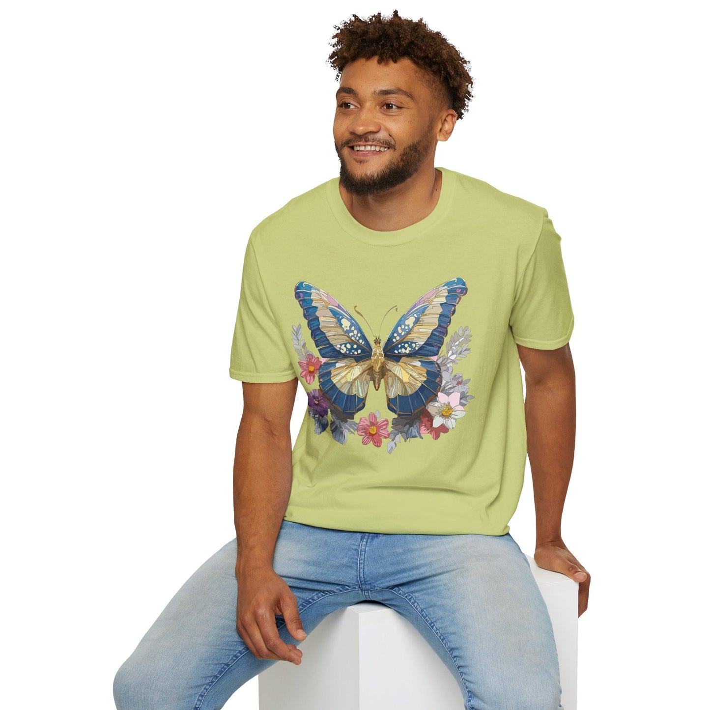 Butterfly Unisex Short Sleeve Tee Shirt Gildan Softstyle 64000 Monarch Design Graphic Tee