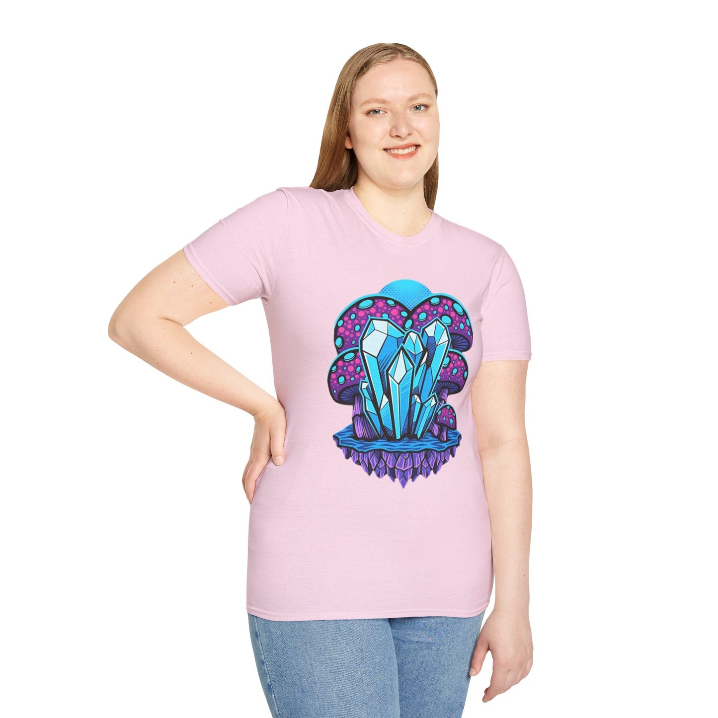 Mashroom Tee Shirt Softstyle Gildan 64000 100 Percent Ring Spun Cotton Breathable Funny Fungus