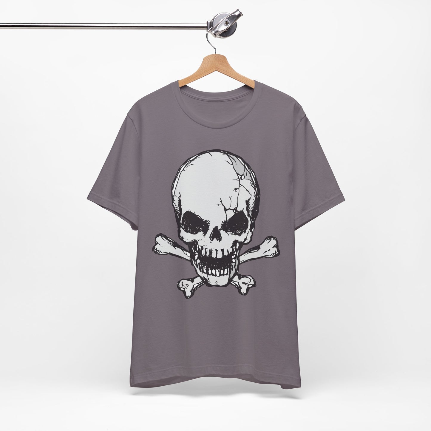 Grey Skull Graphic Design Tee, Skull Shirt, Vintage Tees, Art Design T-Shirt, Vintage Graphic Tee, Art Shirts with Skulls