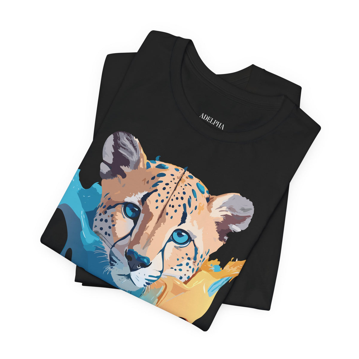 Cheetah Graphic Unisex Cotton Bella+Canvas Tee with Art Animal Design e2