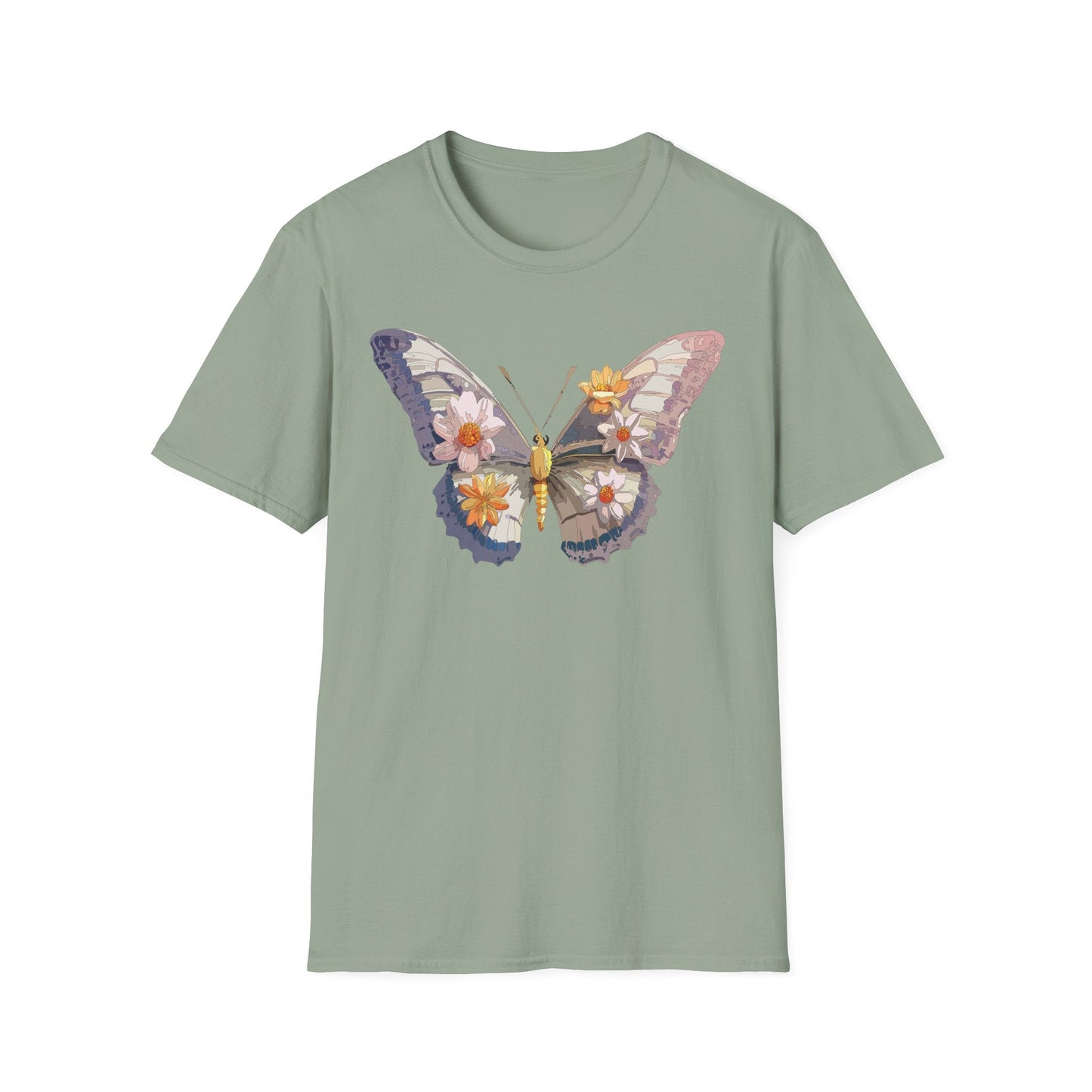 Butterfly Shirt Unisex Short Sleeve Tee Monarch Butterfly Design Gildan Softstyle 64000