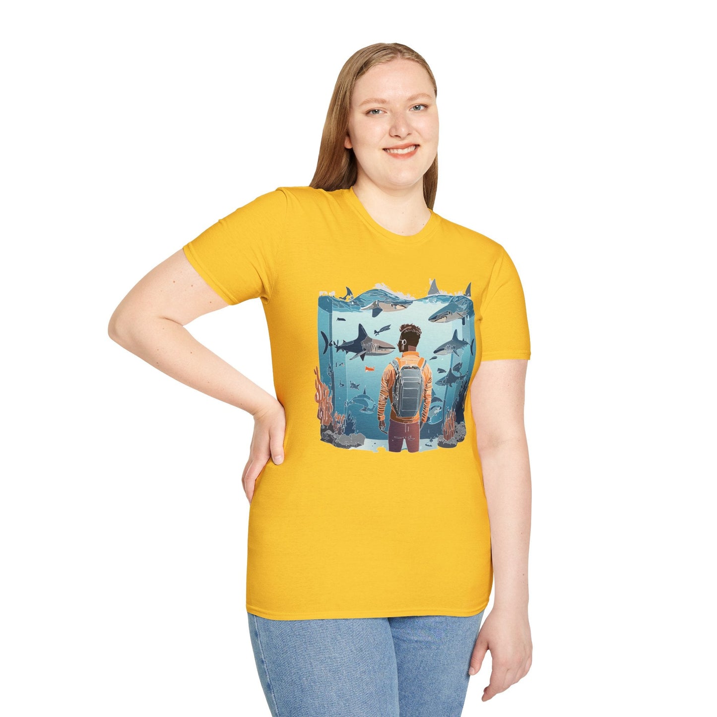 Ocean Graphic Unisex Softstyle Cotton Tee 4