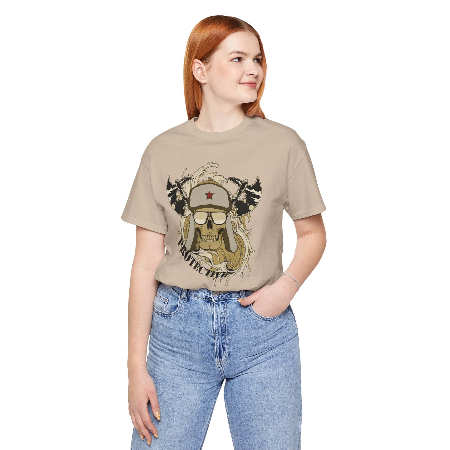 Viking Skull Graphic with Horned Helmet T-Shirt Captain Design Tee Art-41