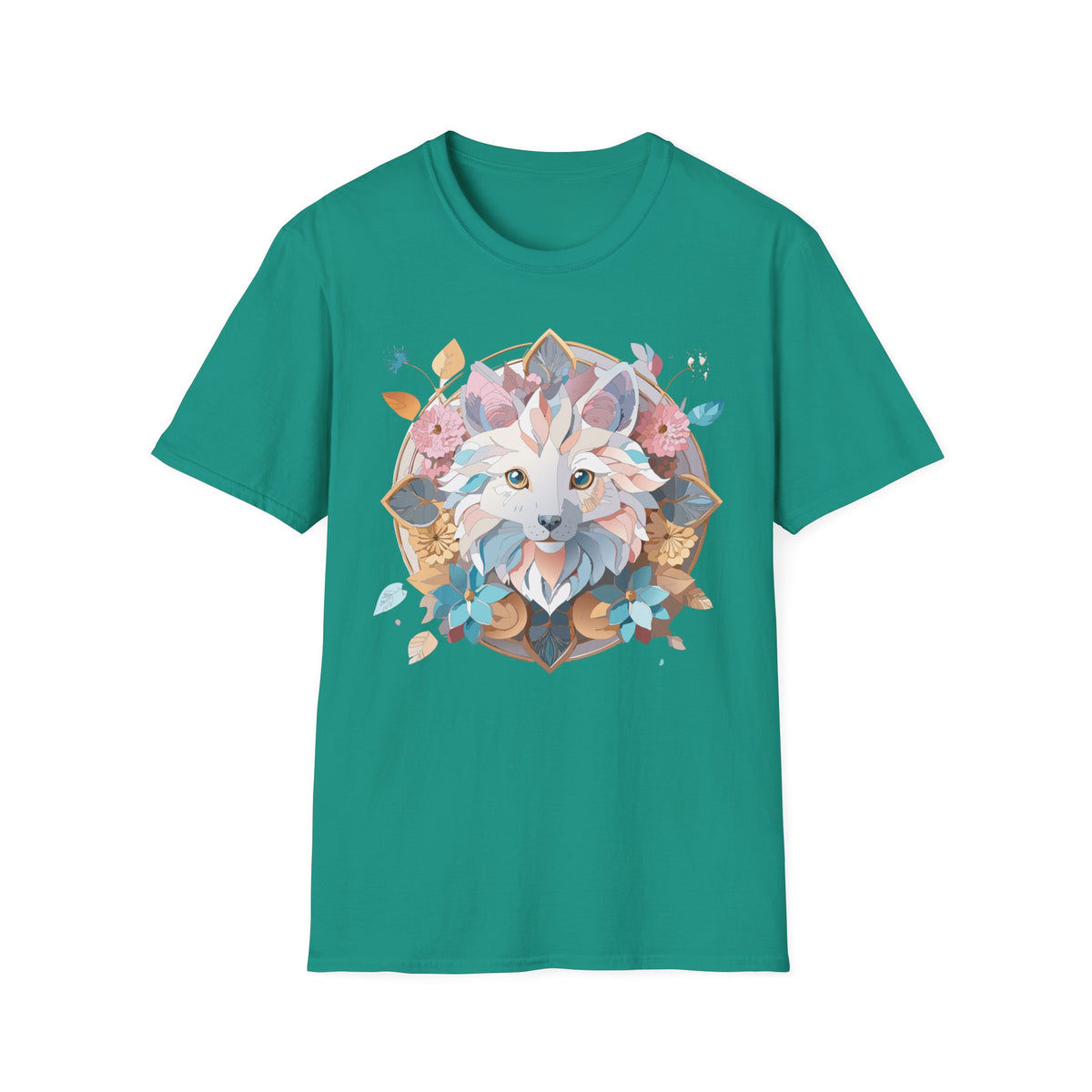 Floral Fox Mandala T-Shirt | Fox Face Tee, Boho Nature Animal Design