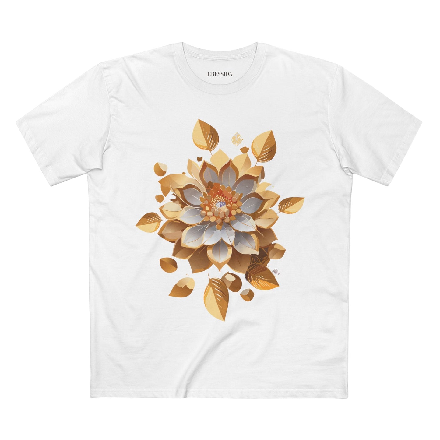 Floral Graphic T-Shirt Unisex 100 Cotton Art Design with Antique Flowers Tee 7
