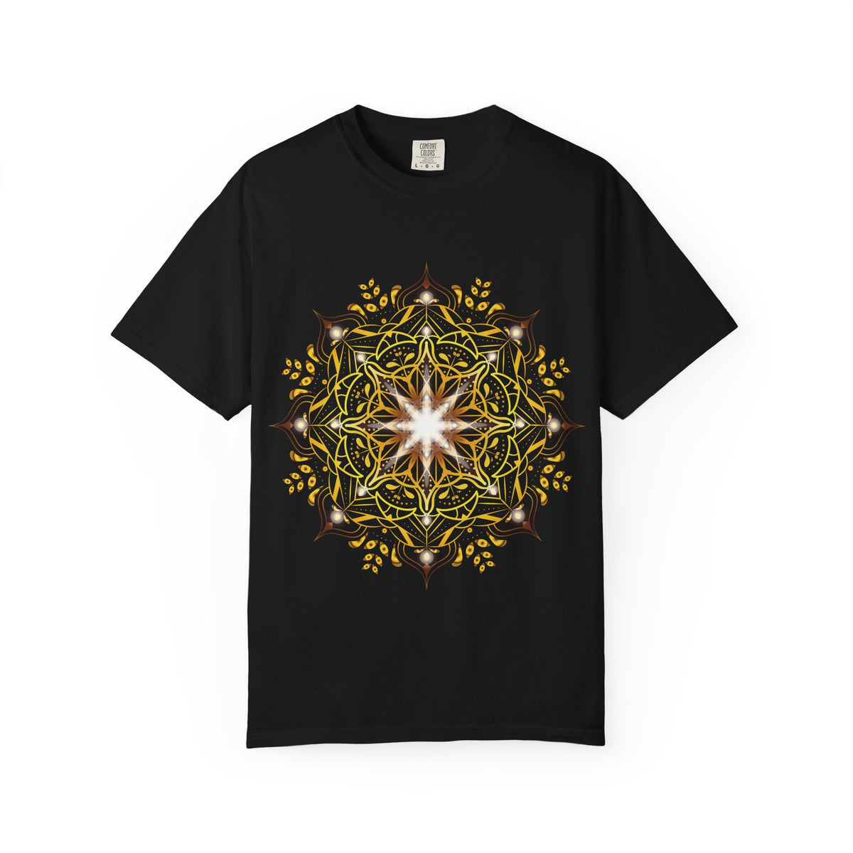 Unisex Garment Dyed Cotton T-Shirt with Mandala Graphic Design