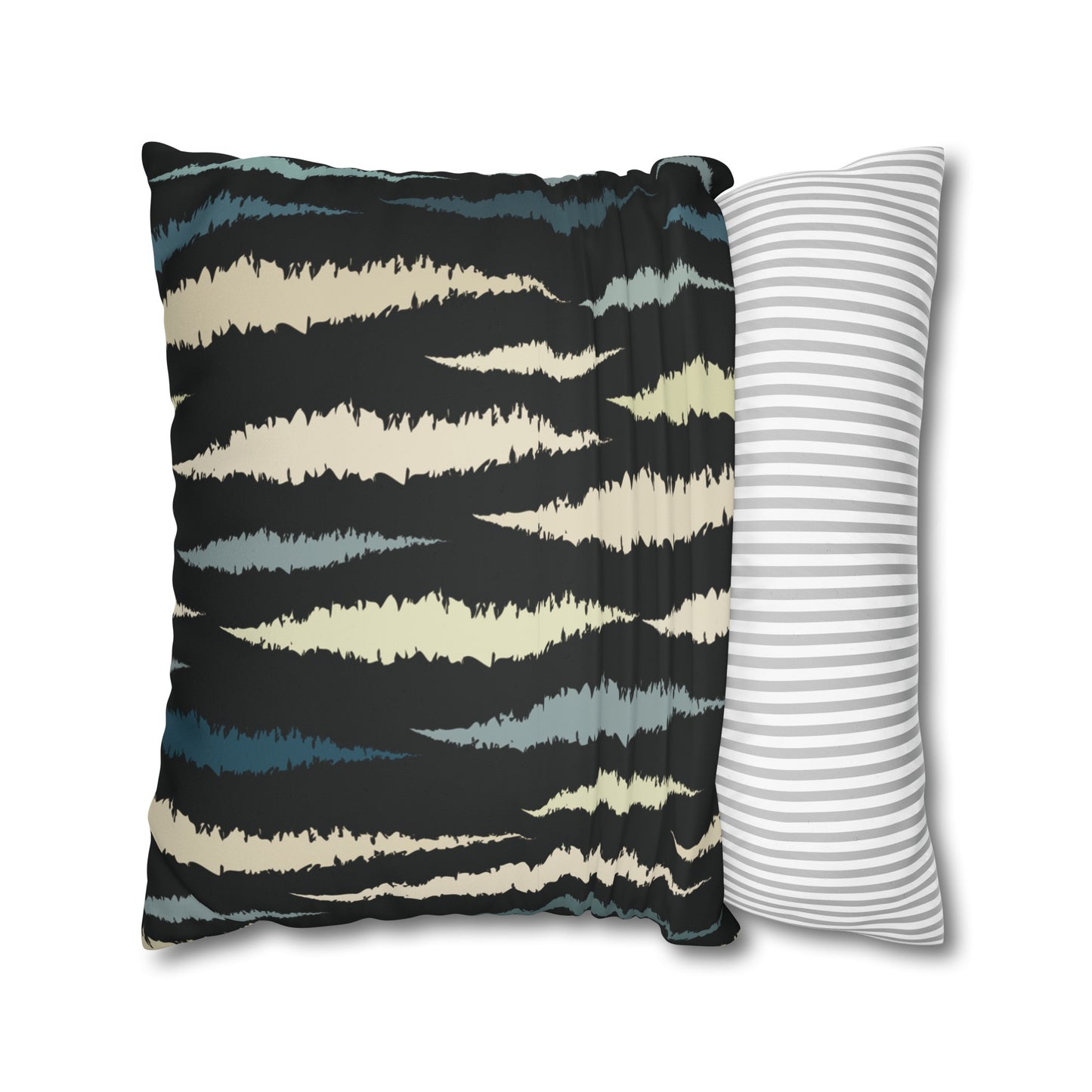 Faux Suede Pillowcase with Abstract print