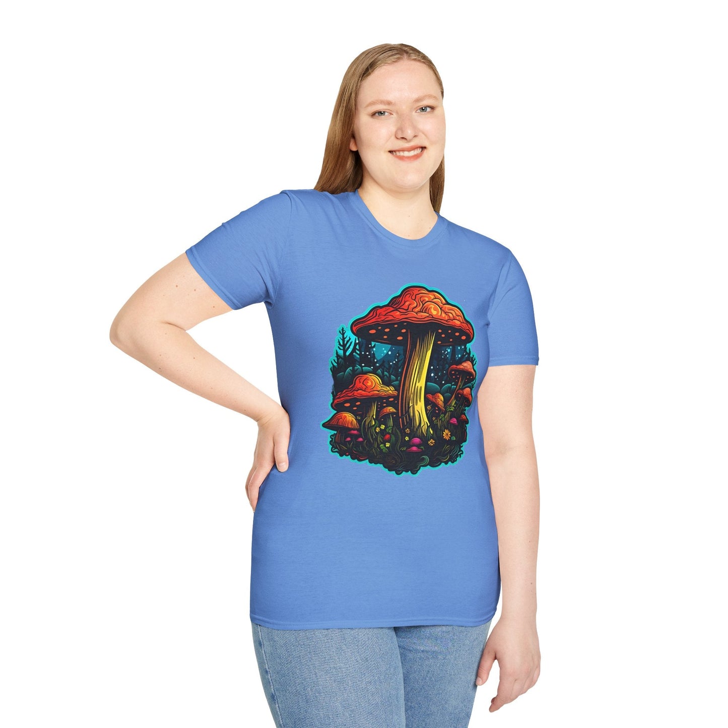 Mashroom Tee Shirt Unisex Softstyle 64000 With Funny Mashroom Fungus Graphic Design