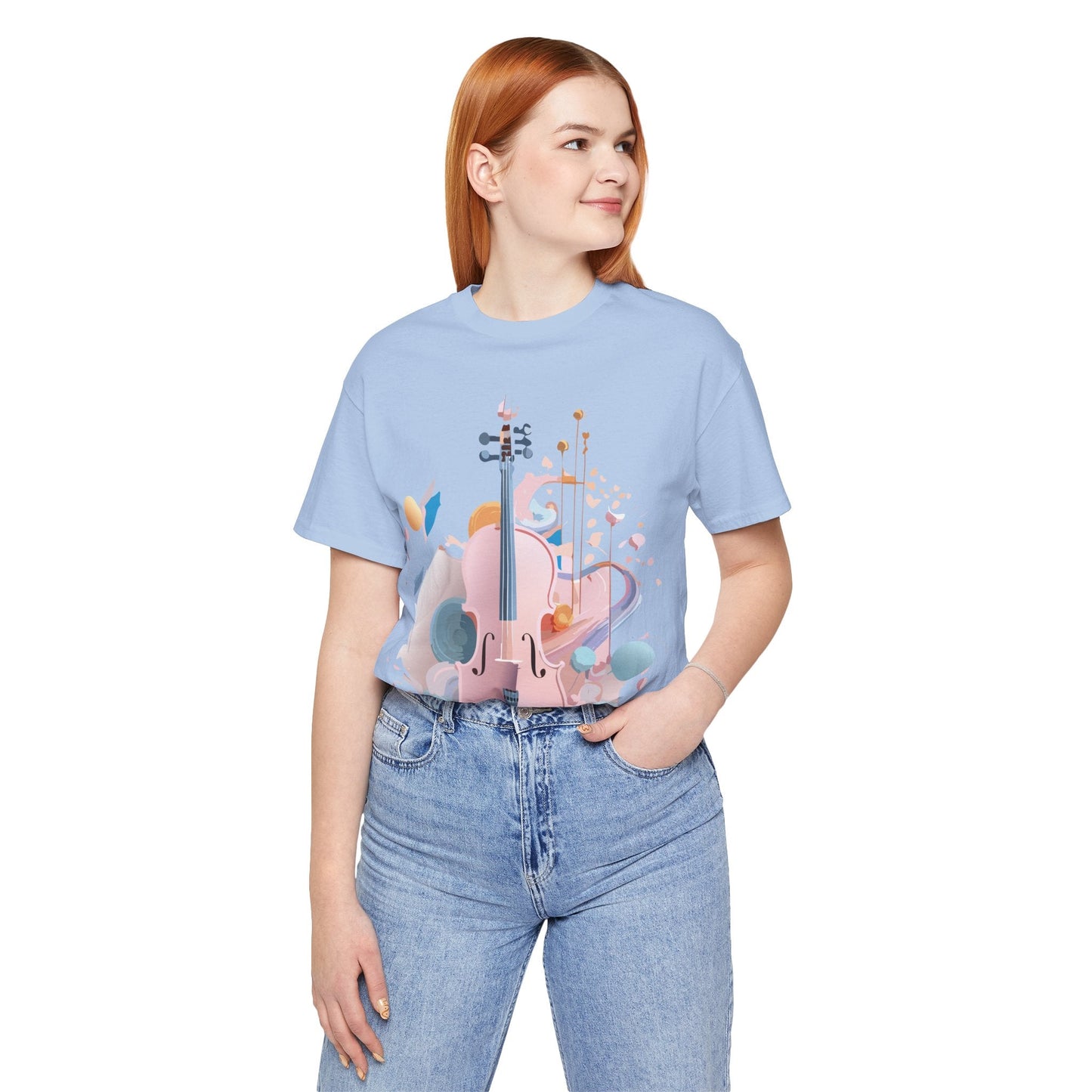 Music Graphic Unisex 100 Cotton Vintage Art with Musical Elements Tee 16