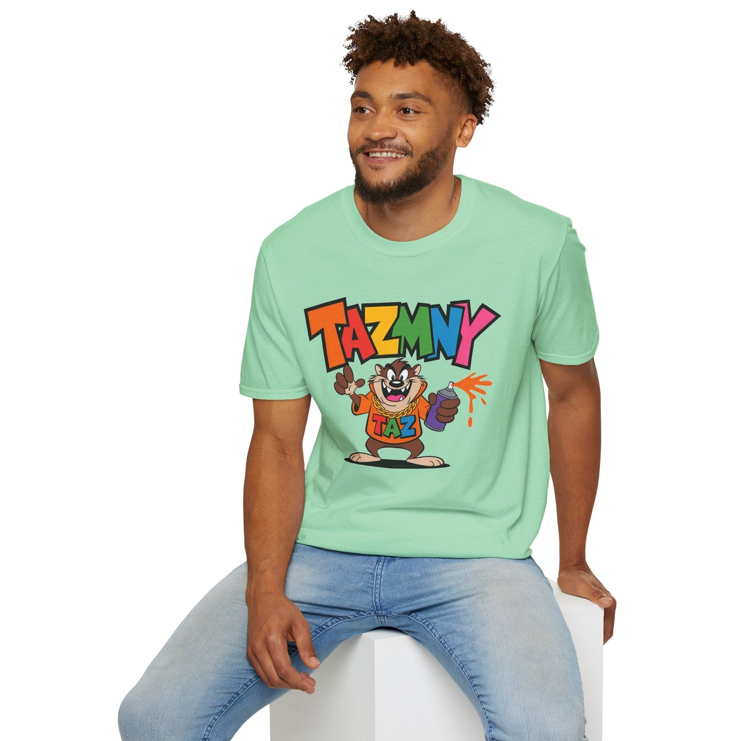 Unisex Cartoon T Shirt With Animation Print Funny Animals Softstyle Tee From Gildan 64000