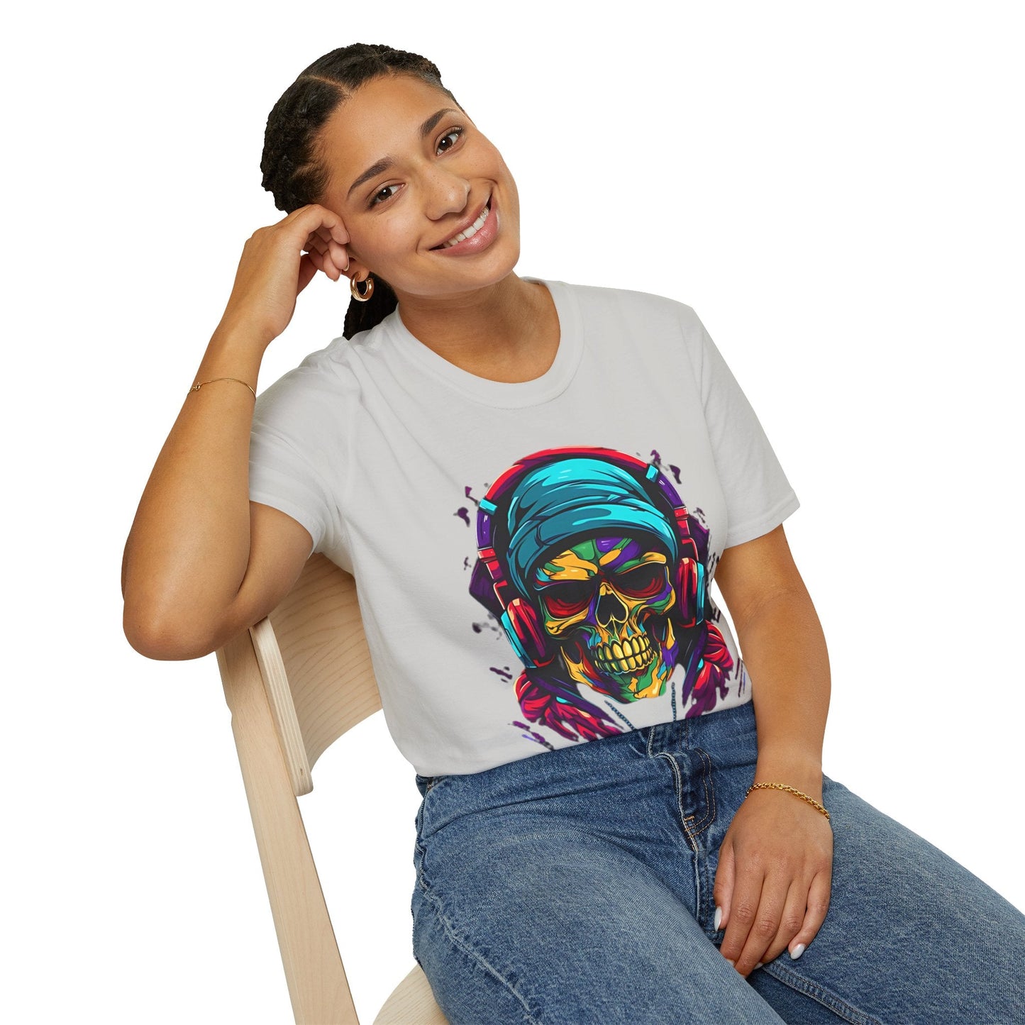 Skull T Shirt Unisex Skeleton Design Gildan Softstyle Cotton Tee for Men Women Durable