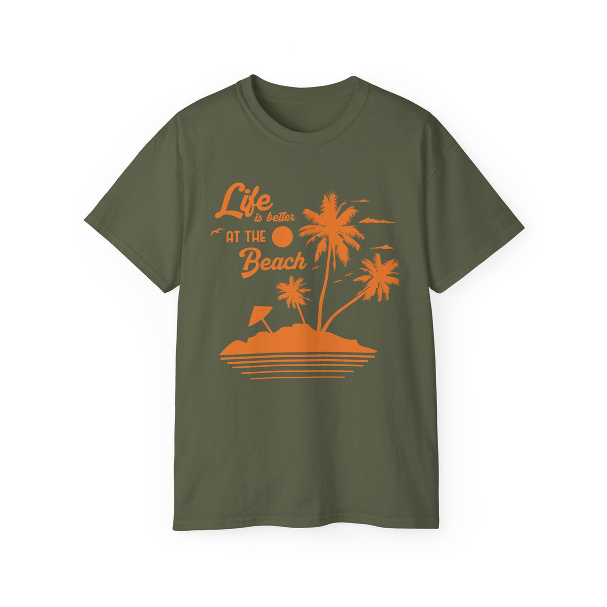 Life is Better at the Beach T-Shirt | Palm Tree Island Graphic Tee