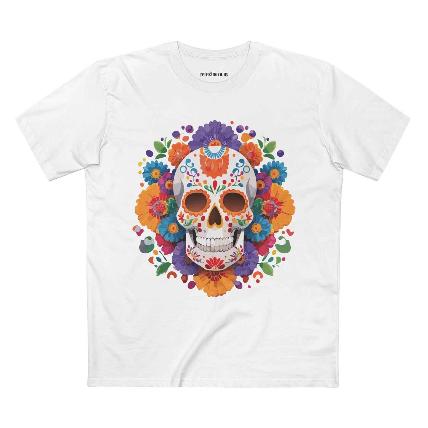 Skull Shirt Unisex Skeleton Tee Premium Cotton Art Design Original By Retro2Nova Artwork