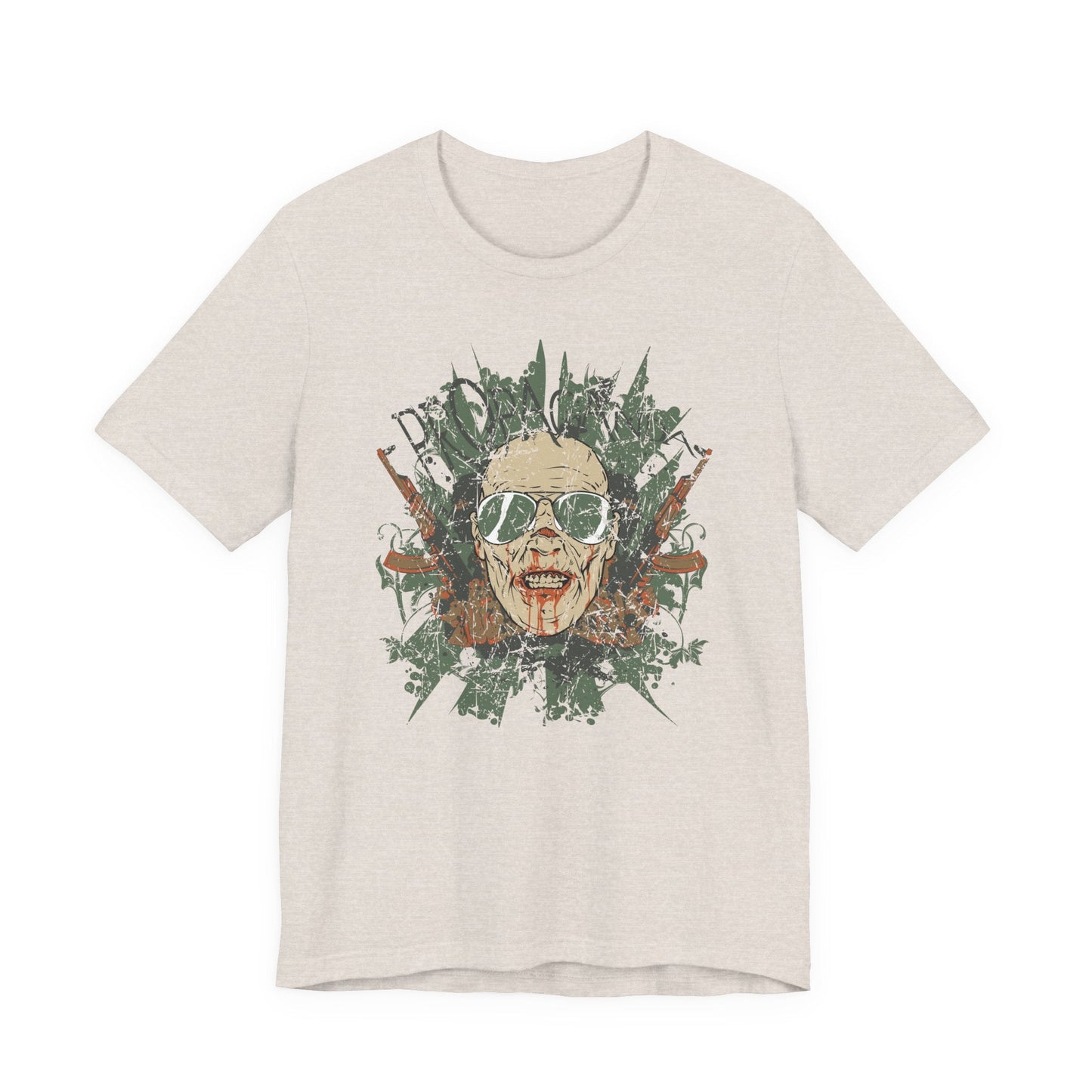 Retro Skull Floral Graphic Design Unisex Cotton T-Shirt G-2