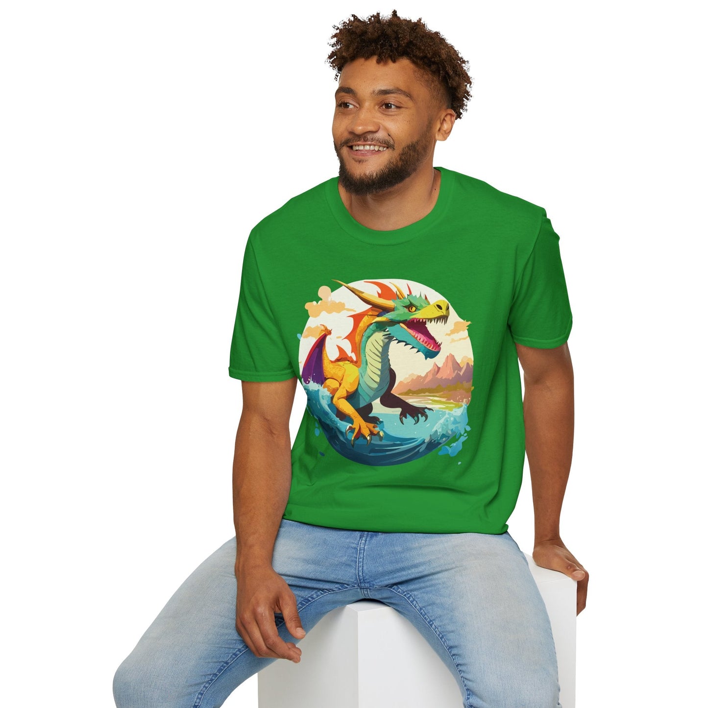Dragon T Shirt Unisex Animal Print Dragon Shirt Gildan Softstyle Cotton Tee 64000