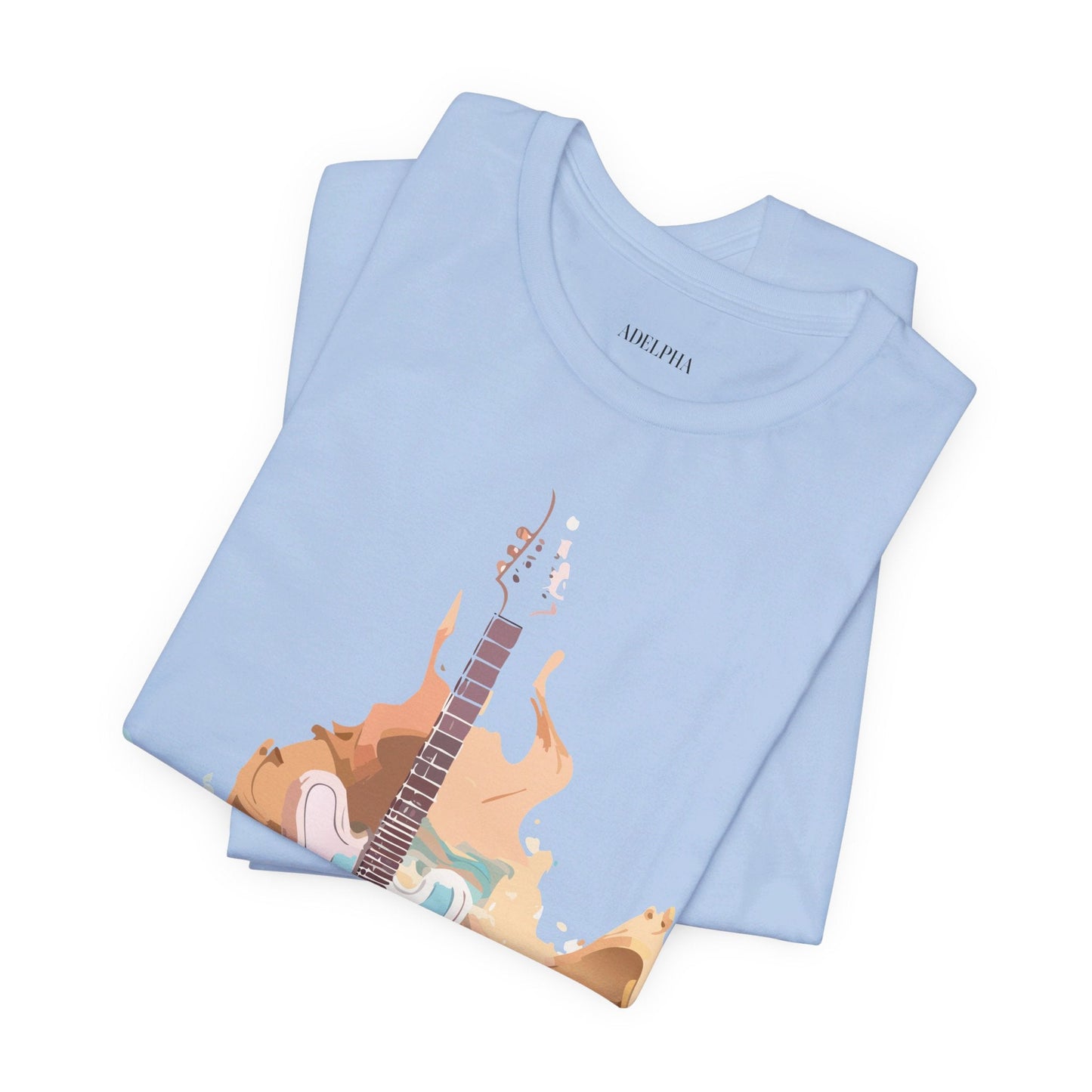 Music Graphic Unisex 100 Cotton Vintage Art with Musical Elements Tee 46