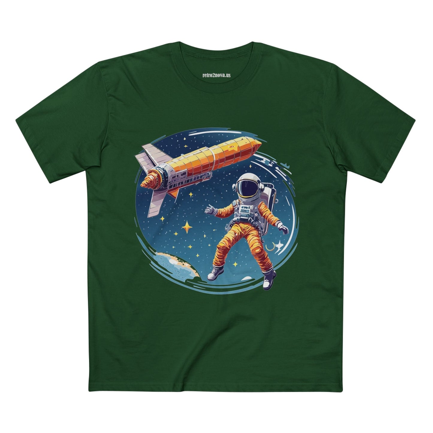 Cosmos Astronaut Shirt Unisex Premium Cotton Tee With Original Art Print By Retro2Nova
