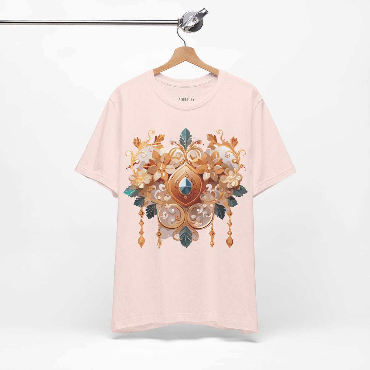 Jewelry Graphic Unisex Cotton Bella+Canvas Tee with Gemstones Art Design m30