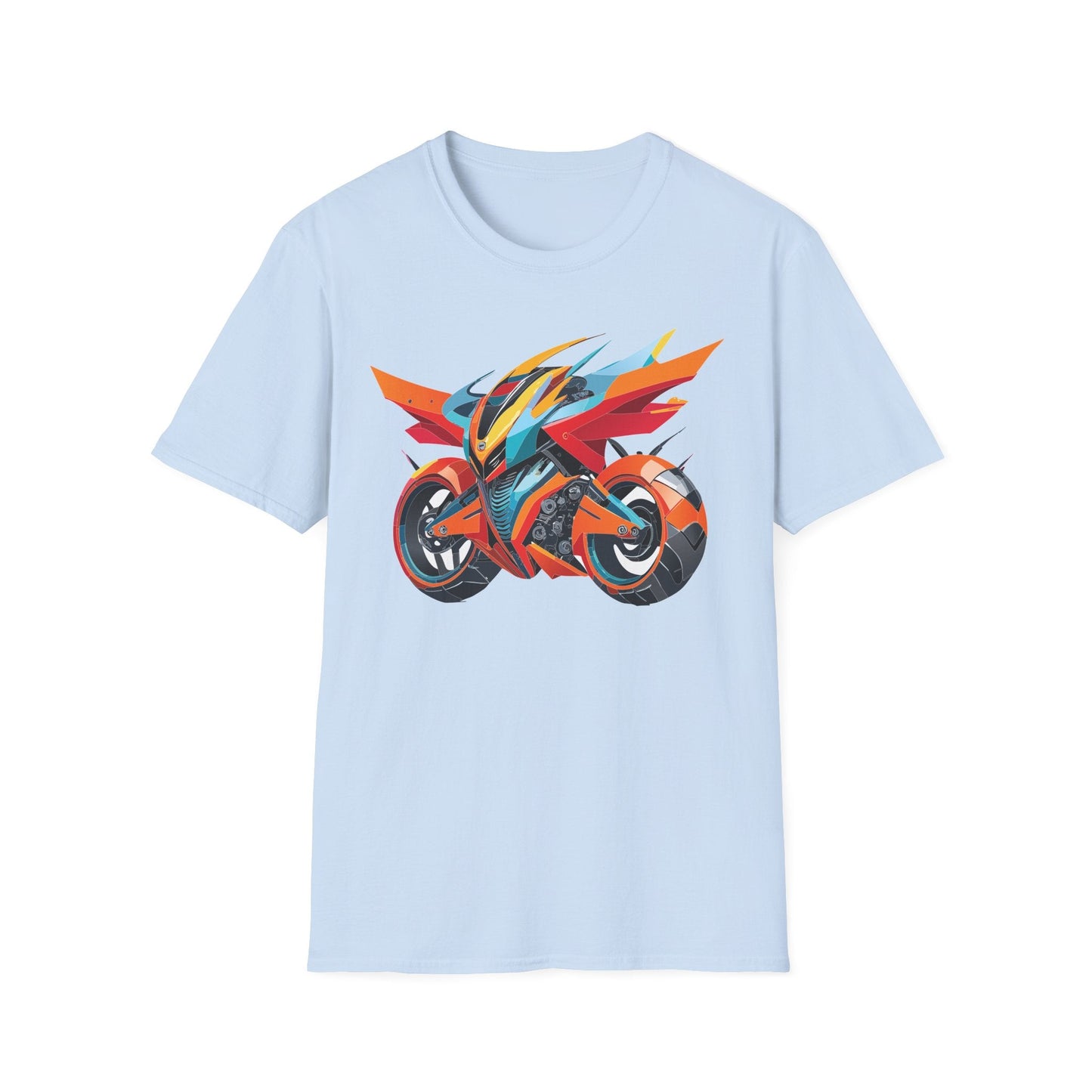Unisex Bike T Shirt With Motorcycle Art Design Graphic Tee Softstyle 64000 Cotton