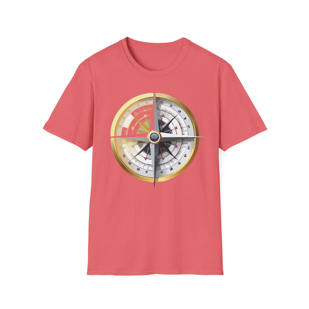 Nautical Compass Graphic T-Shirt | Vintage Explorer Graphic Design Unisex 100 Cotton Gildan T-Shirt