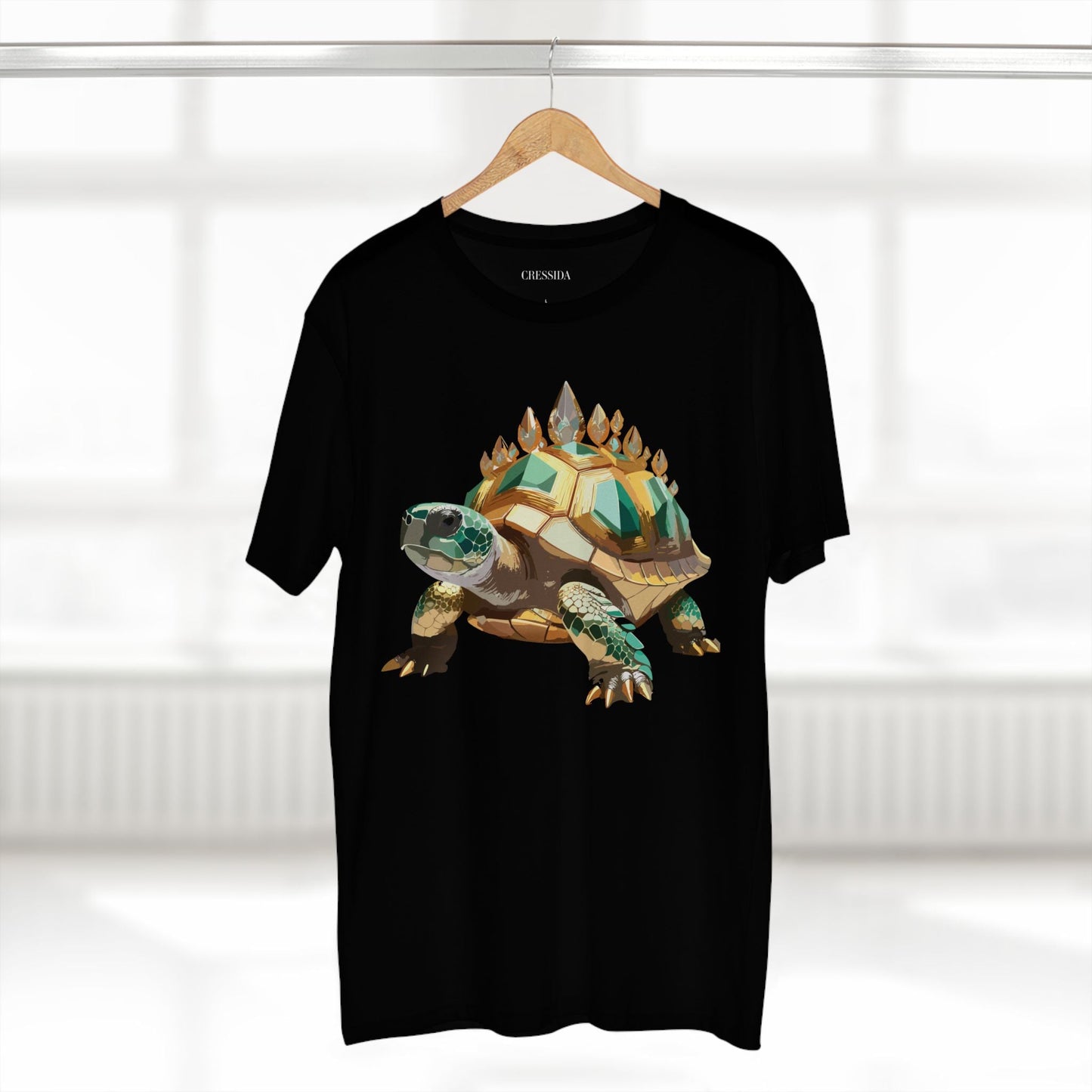 Turtle Graphic Unisex 100 Cotton Tee With Unique Animal Golden Medallion Art Design 34
