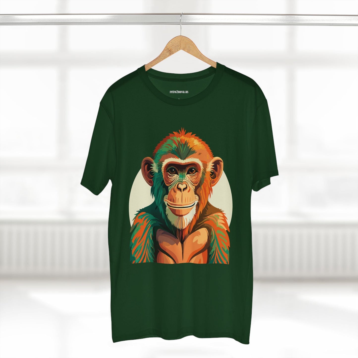 Unisex Monkey Shirt Premium Cotton Tee With Original Art Design From Retro2Nova Comfortable Everyday Wear Art Collection