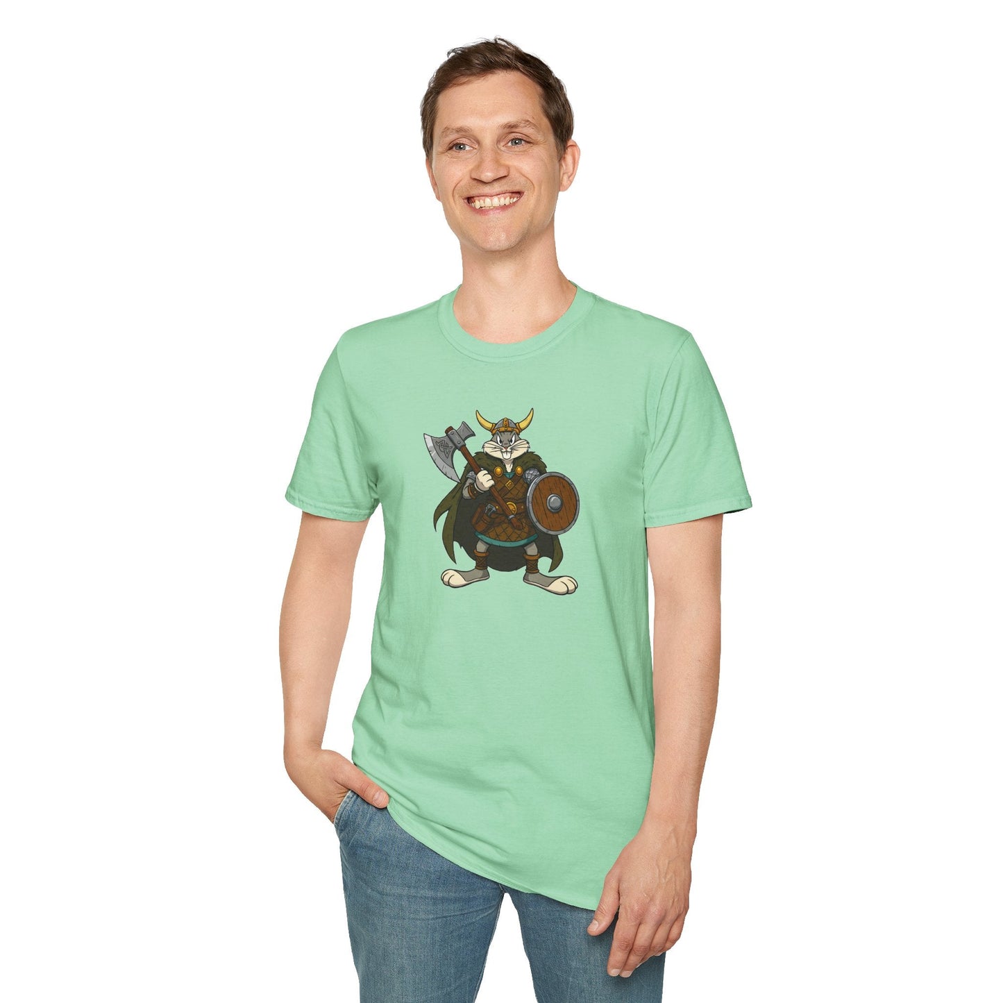 Cartoon Bunny Graphic Unisex Cotton Animal Animation Artwork Design Tee 6