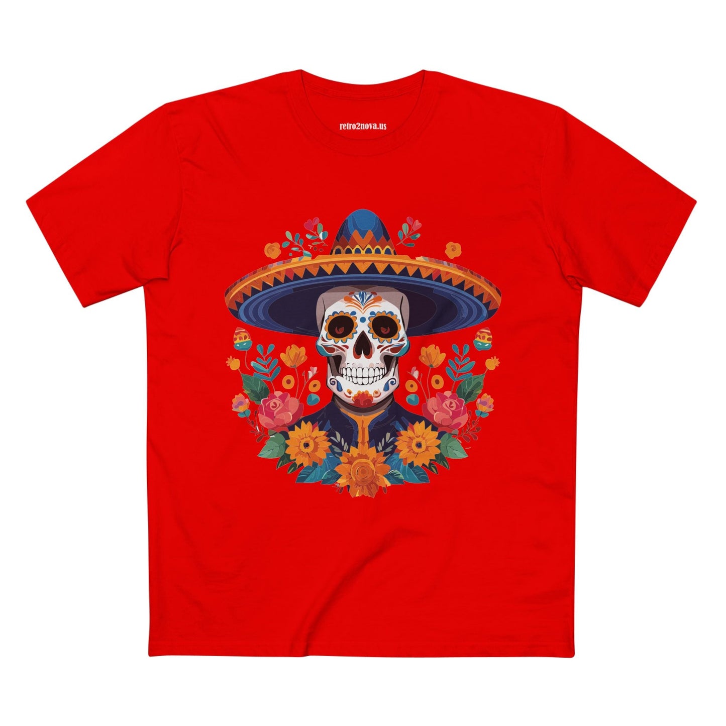 Skull And Skeleton Shirt Unisex Premium Cotton Tee With Original Art Design Retro2Nova
