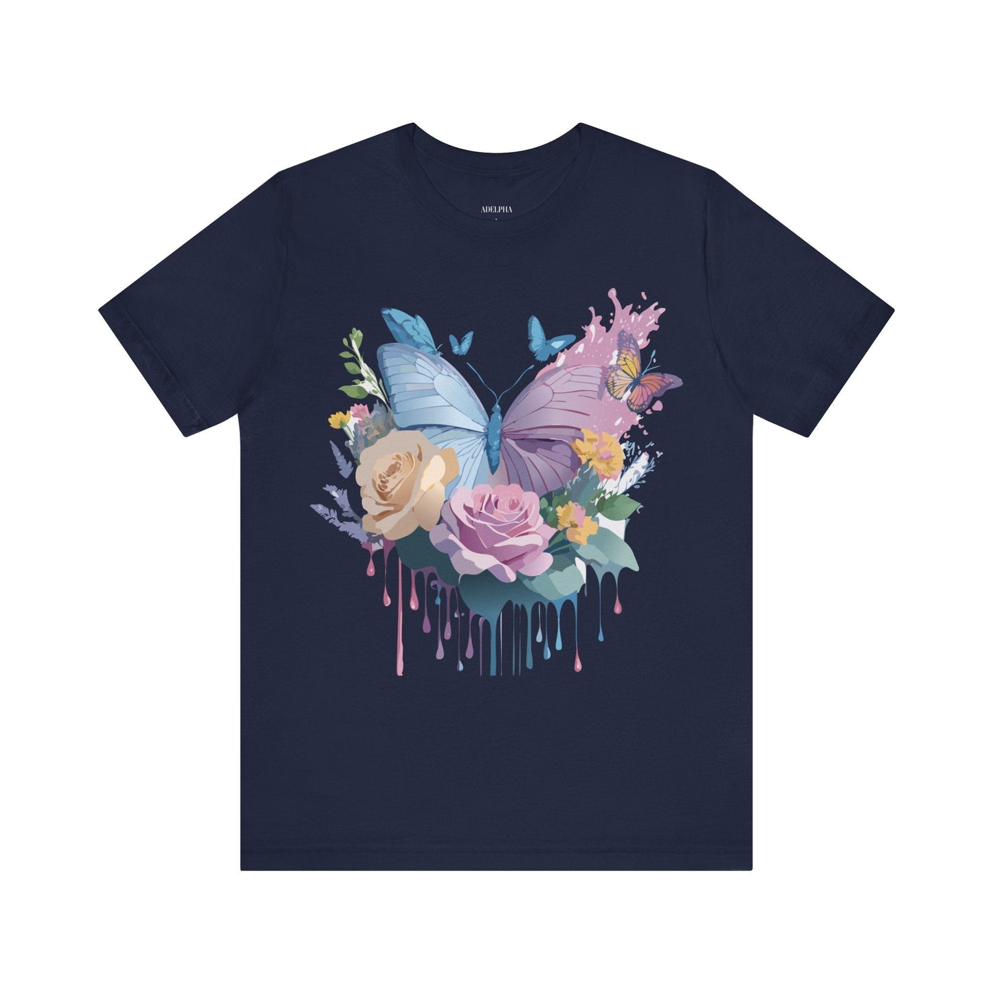 Butterfly Graphic Tee Unisex Vintage Art Design Adelpha Short Sleeve
