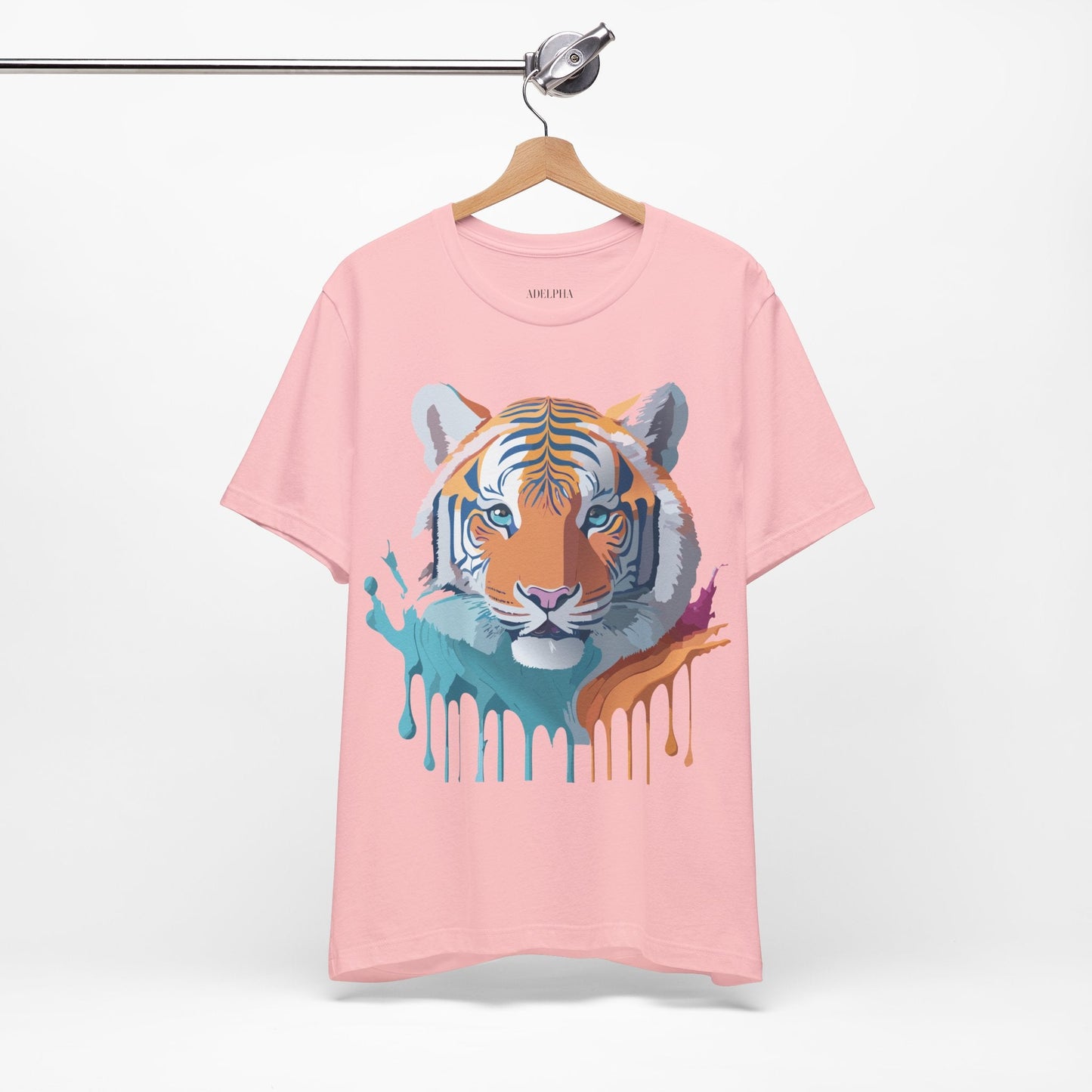 Tiger Graphic Tee Unisex Short Sleeve Shirt With Vintage Inspired Adelpha Artwork
