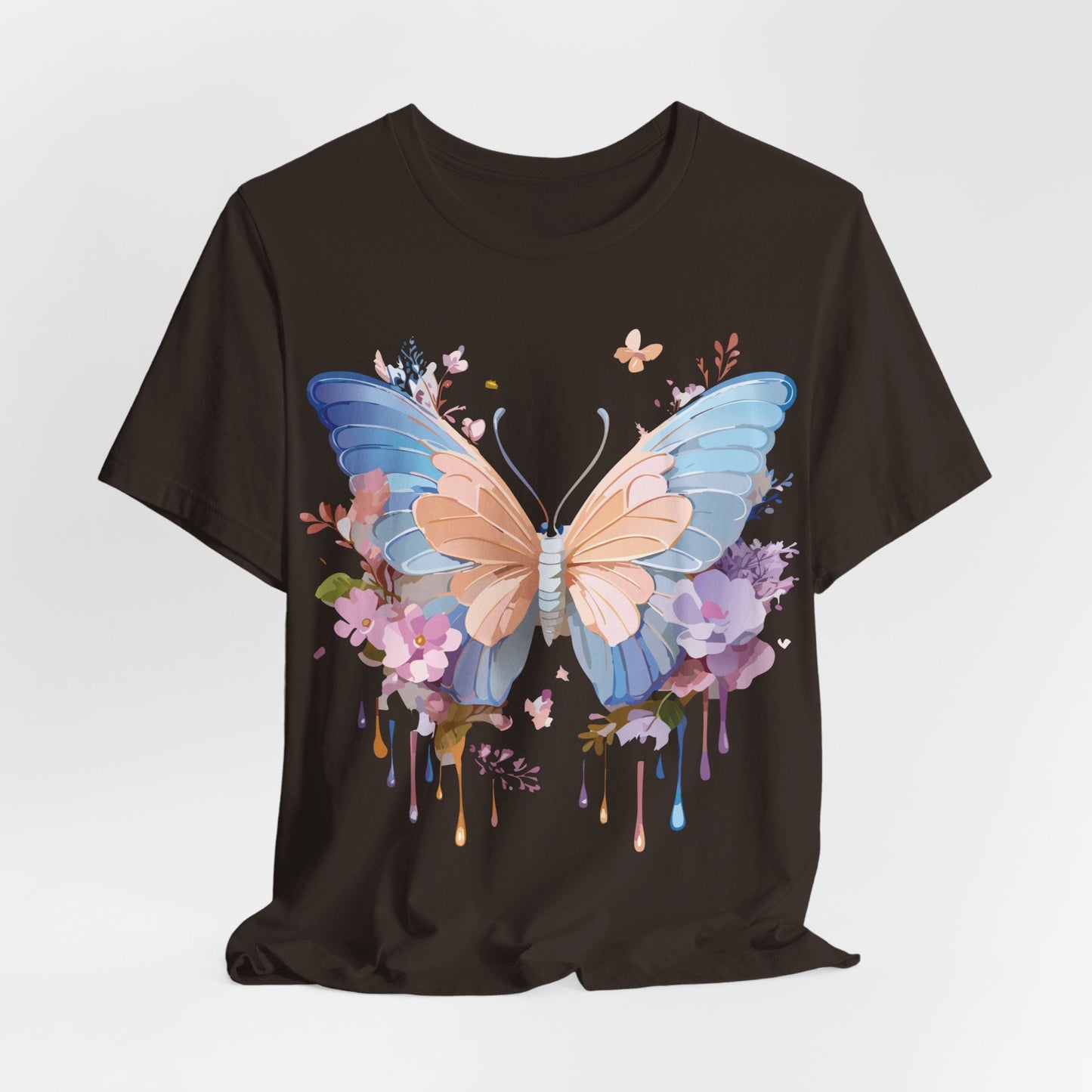 Butterfly Graphic Unisex 100 Cotton Lightweight Vintage Floral Design Jersey Tee 2