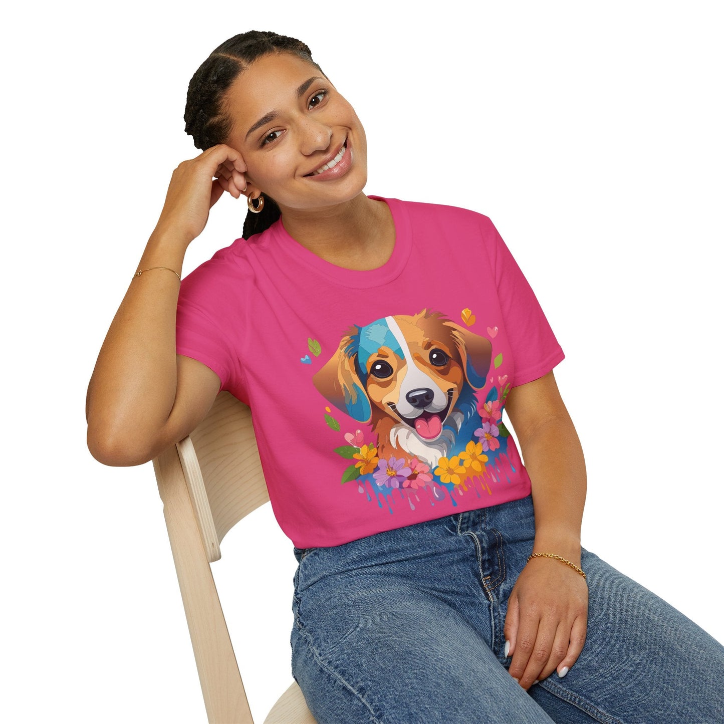 Dog Shirt Unisex Animal Tee 100 Percent Cotton Gildan Softstyle 64000