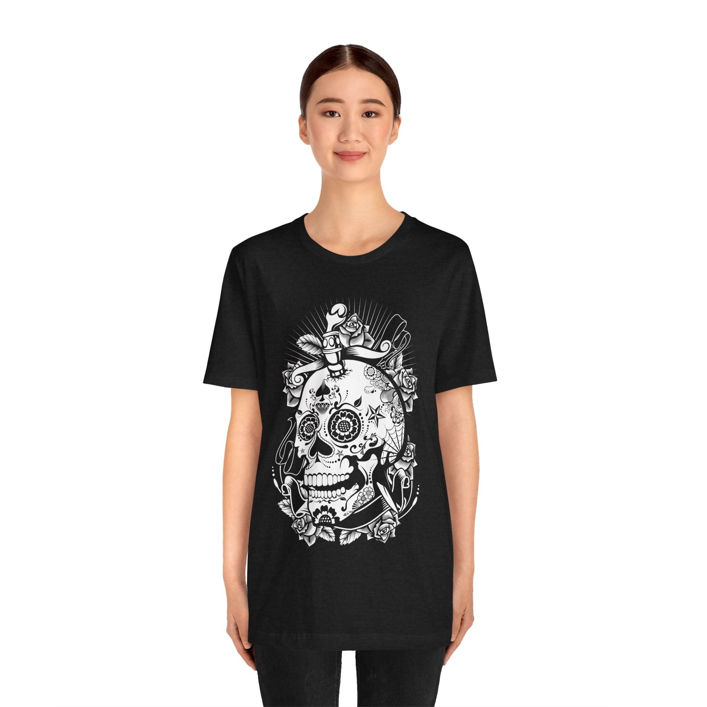 Unisex Cotton Tee Shirt with Skull