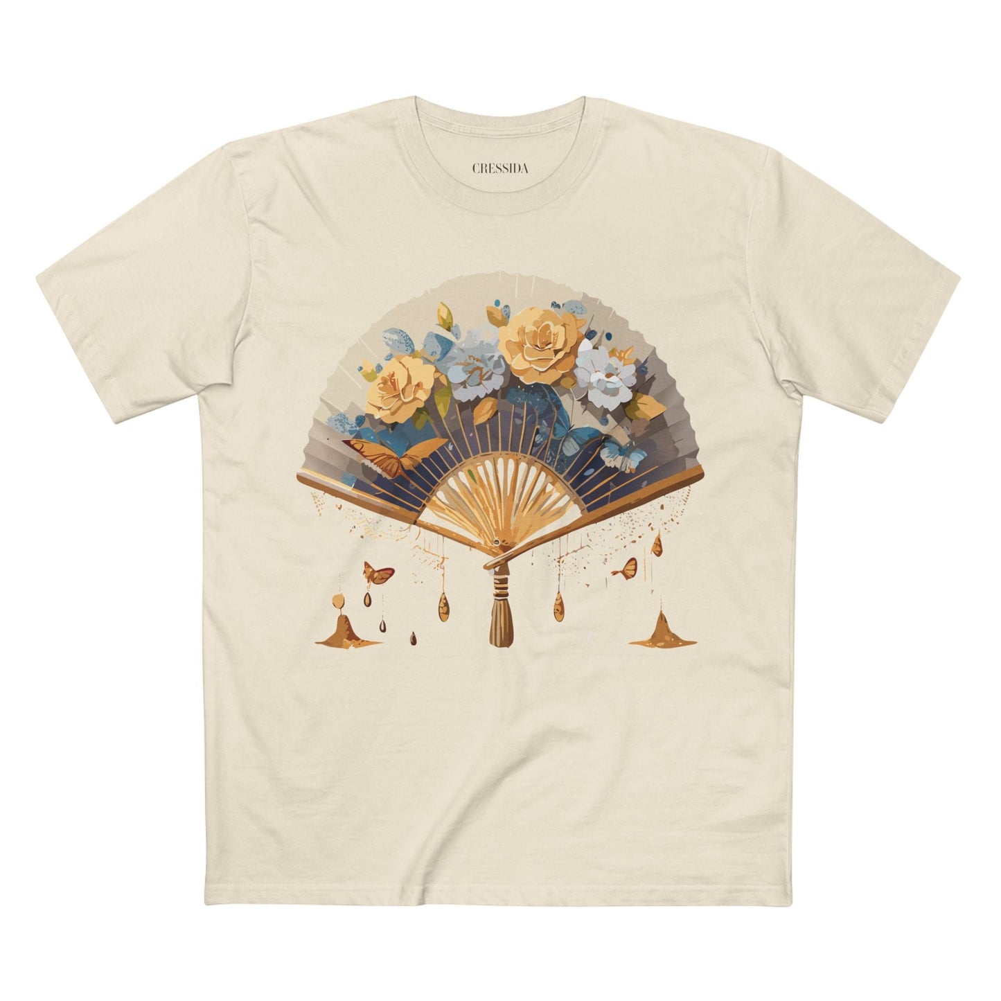 Antique Fan Graphic Design T-Shirt Unisex 100 Cotton Floral Carnival Artwork Tee 2