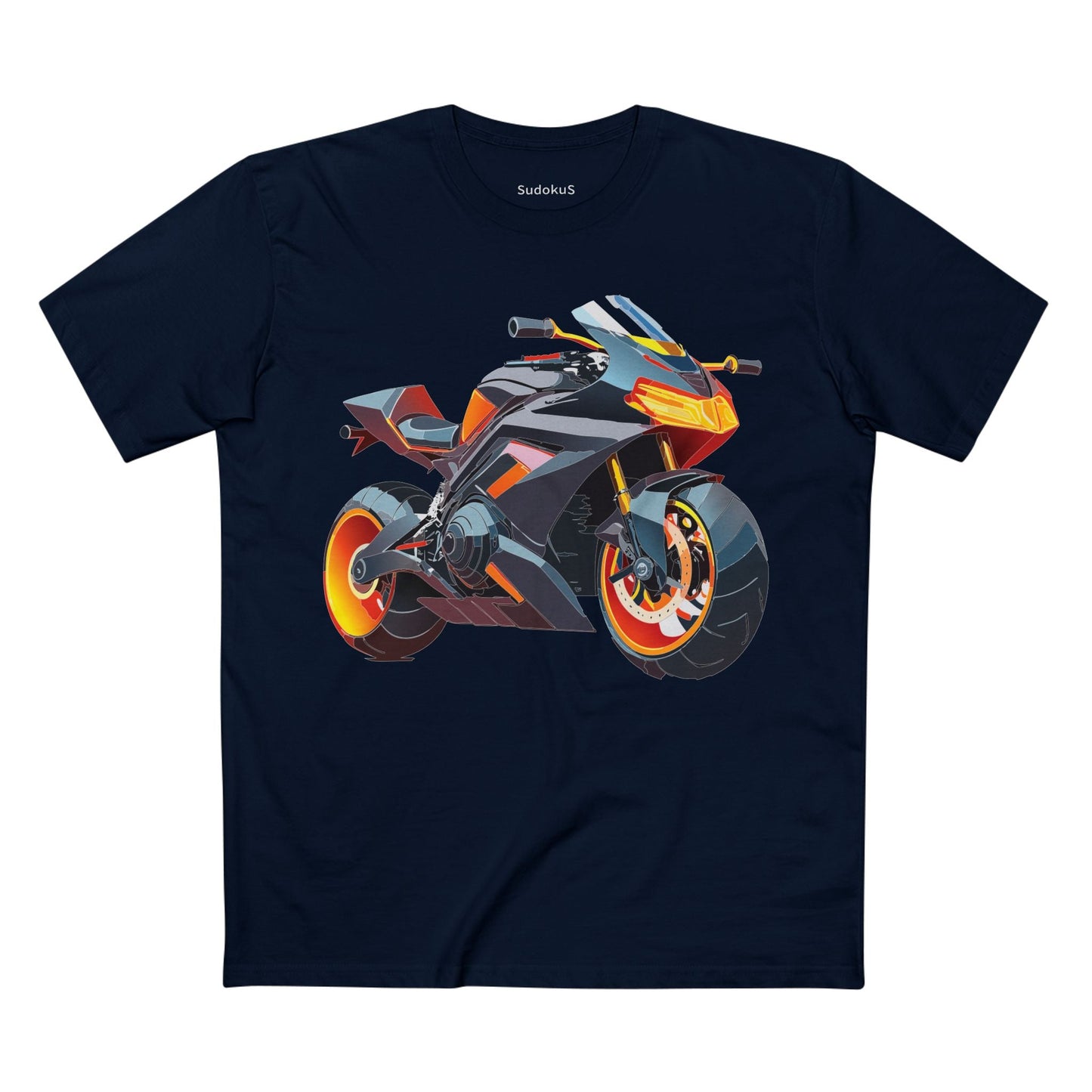 Moto Bike Graphic Unisex 100 Cotton Staple Tee 21