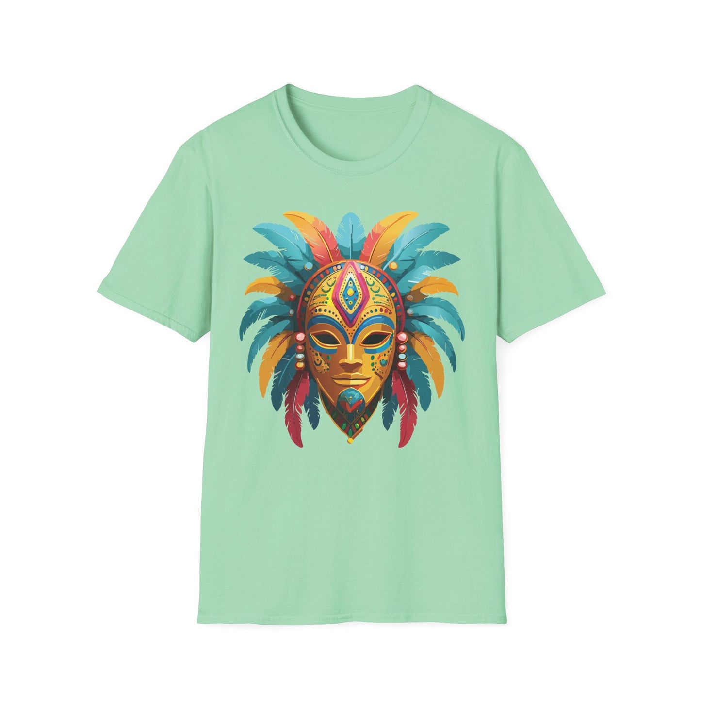Unisex Mask Tee Shirt Masquerade Design Softstyle Gildan 64000 Comfortable Cotton Tee