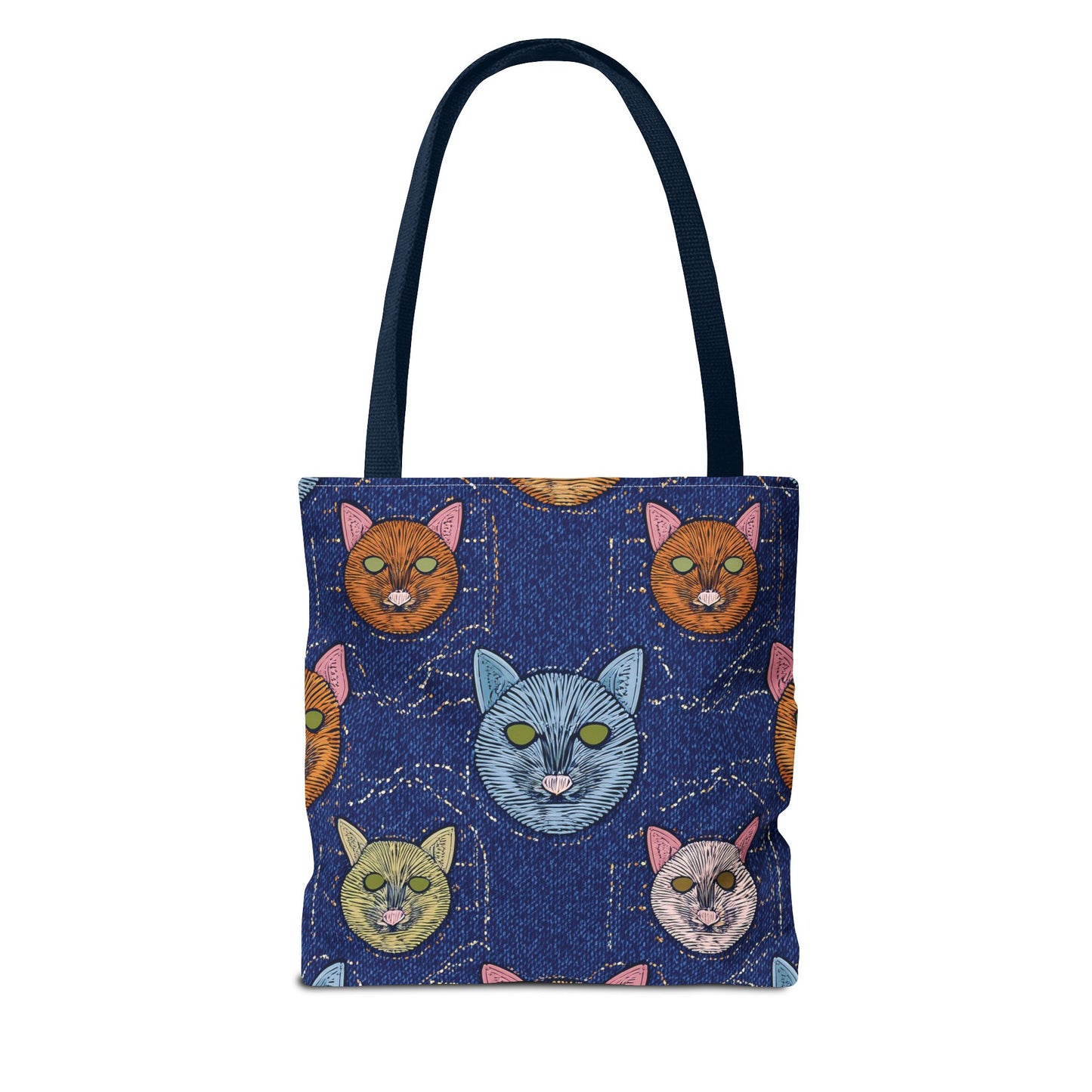 Denim Fabric Imitation Print Unisex Canvas Bag Poly Spun 3 Sizes Tote Bag 190-1